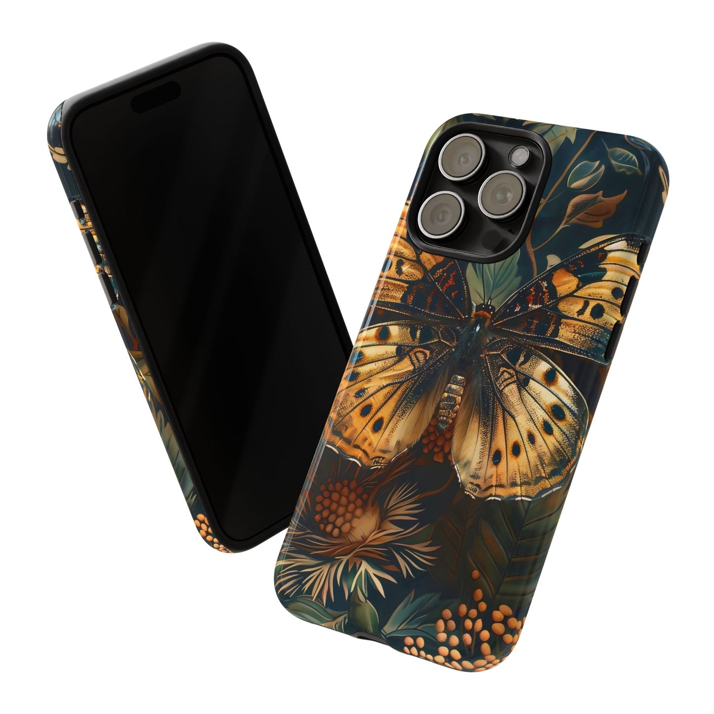 Butterfly Floral Phone Case, Tough Cases, Protective Cover, Unique Gift, Nature Lover, Art Print, Spring Decor