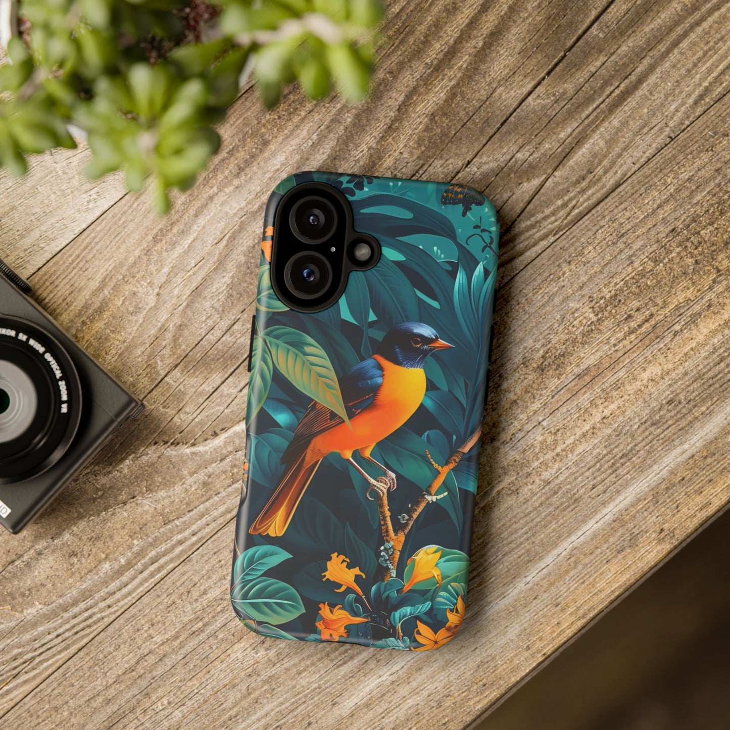 Tough Cases: Vibrant Bird Phone Case, Nature Lover Gift, Eco-Friendly Cover, Floral Design, Spring Decor