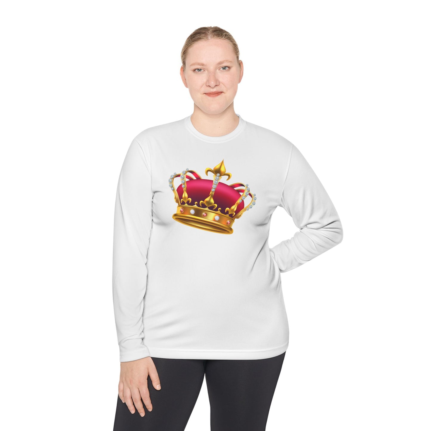Unisex Lightweight Long Sleeve Tee - Royal Crown - Perfect for Celebrations & Everyday Wear