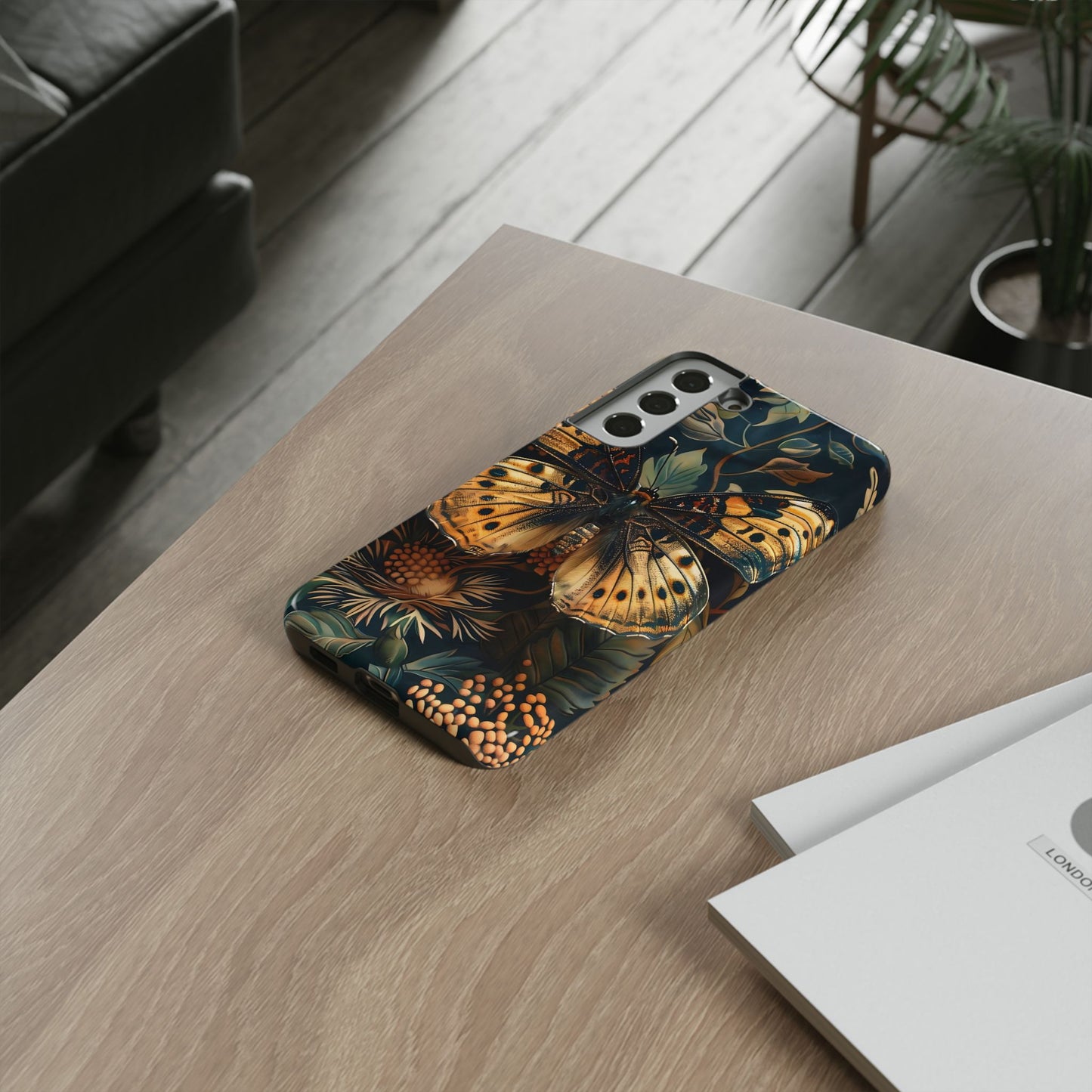 Butterfly Floral Phone Case, Tough Cases, Protective Cover, Unique Gift, Nature Lover, Art Print, Spring Decor