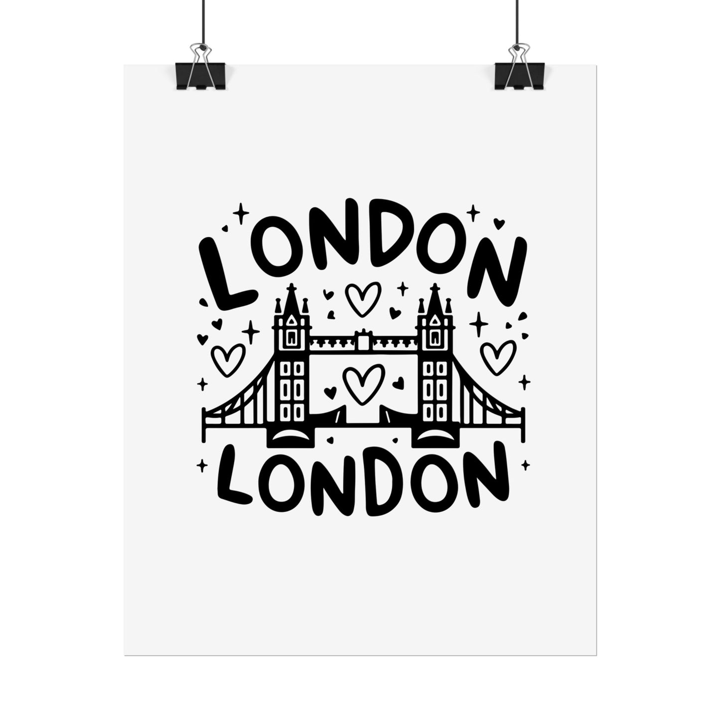 Charming London Rolled Poster for Home Decor, Wall Art, Travel Gift, Office Wall Decor, London Themed Decoration