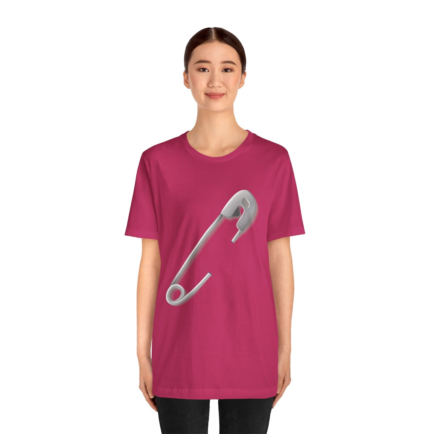 Unisex Jersey Short Sleeve Tee - Minimalist Safety Pin Design