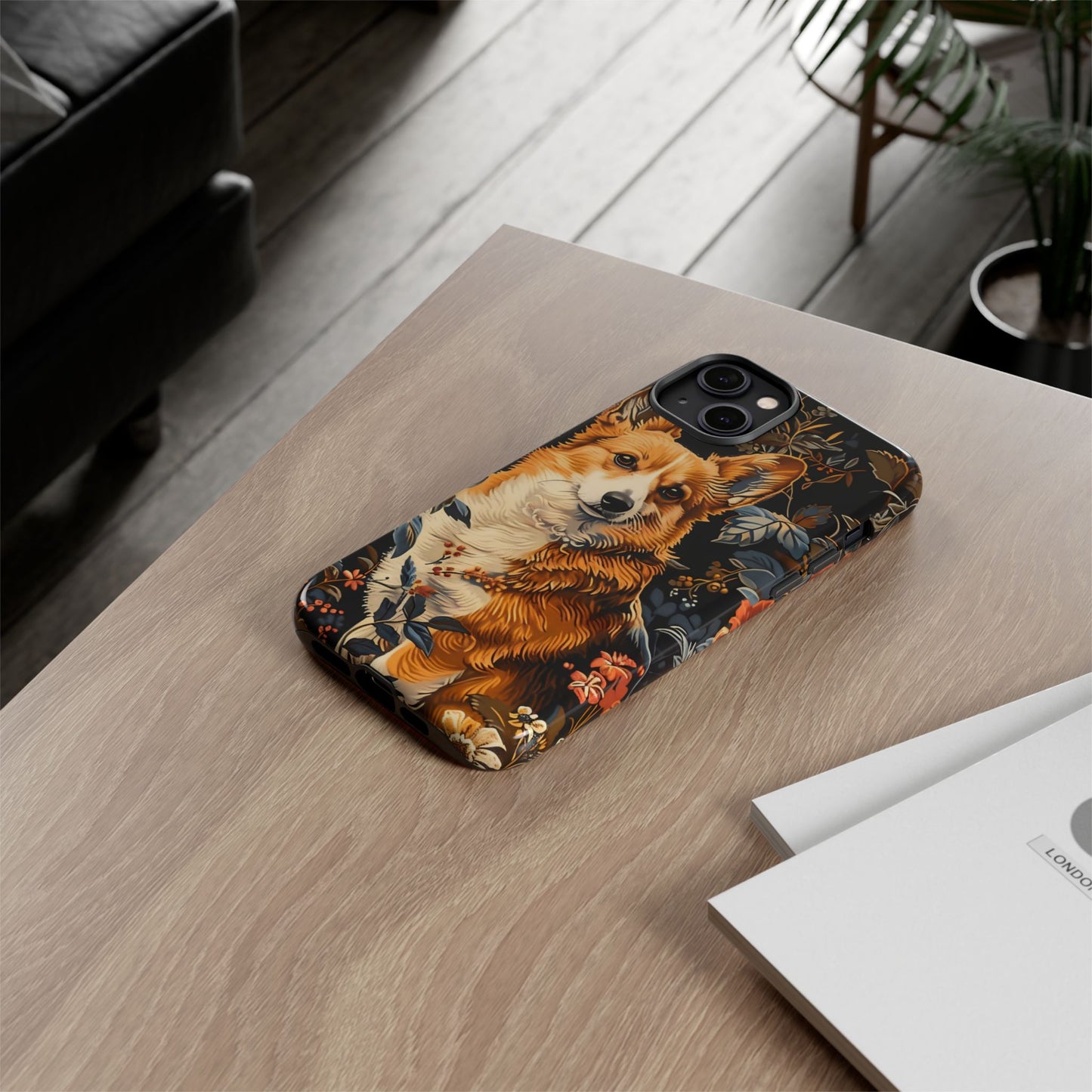 Corgi Floral Phone Case - Tough Cases for Dog Lovers, Cute Pet Accessories, Gift for Dog Owners, Floral Design, Personalized Tech Cover