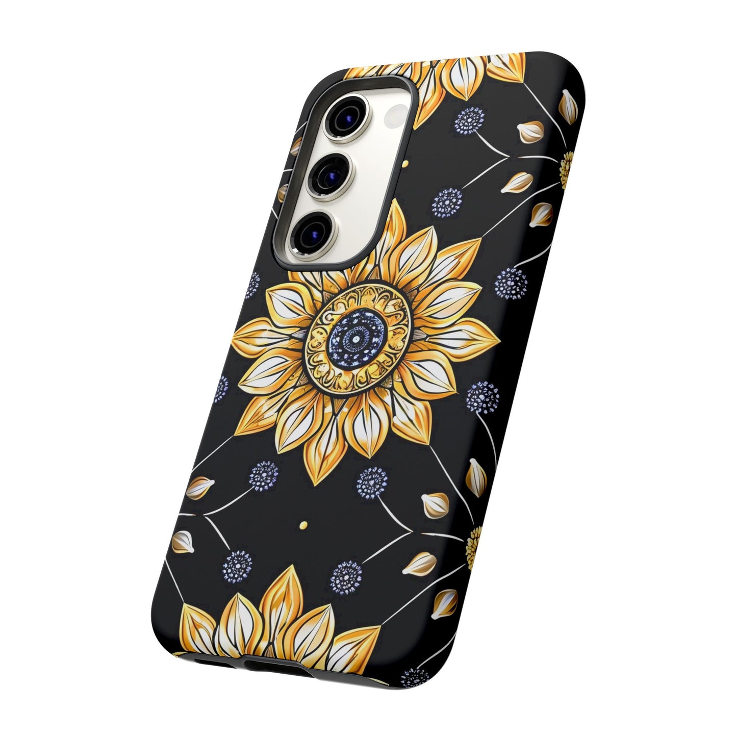 Floral Phone Case with Mandala Design, Tough Cases for iPhone & Samsung, Boho Style, Gift for Her, Unique Accessories