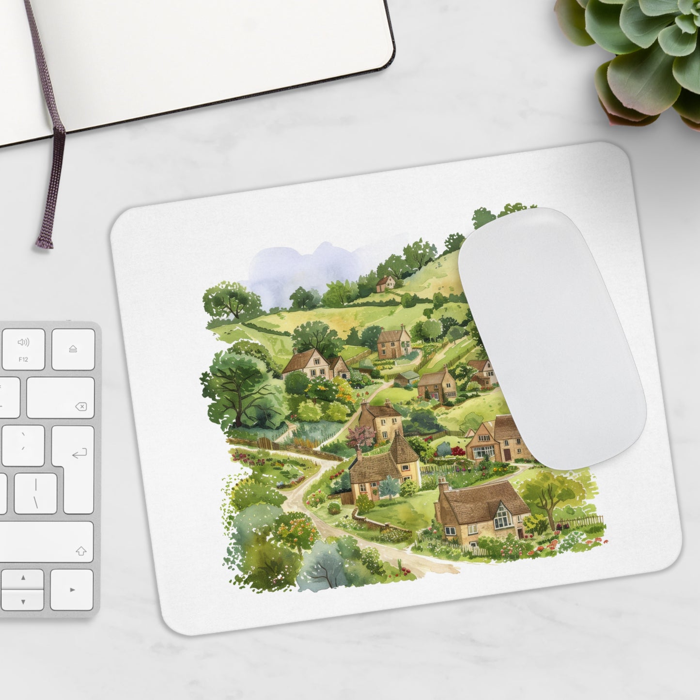 Charming Countryside Mouse Pad, Rustic Decor, Desk Accessory, Eco-Friendly Gift, Home Office Decor, Office Essentials