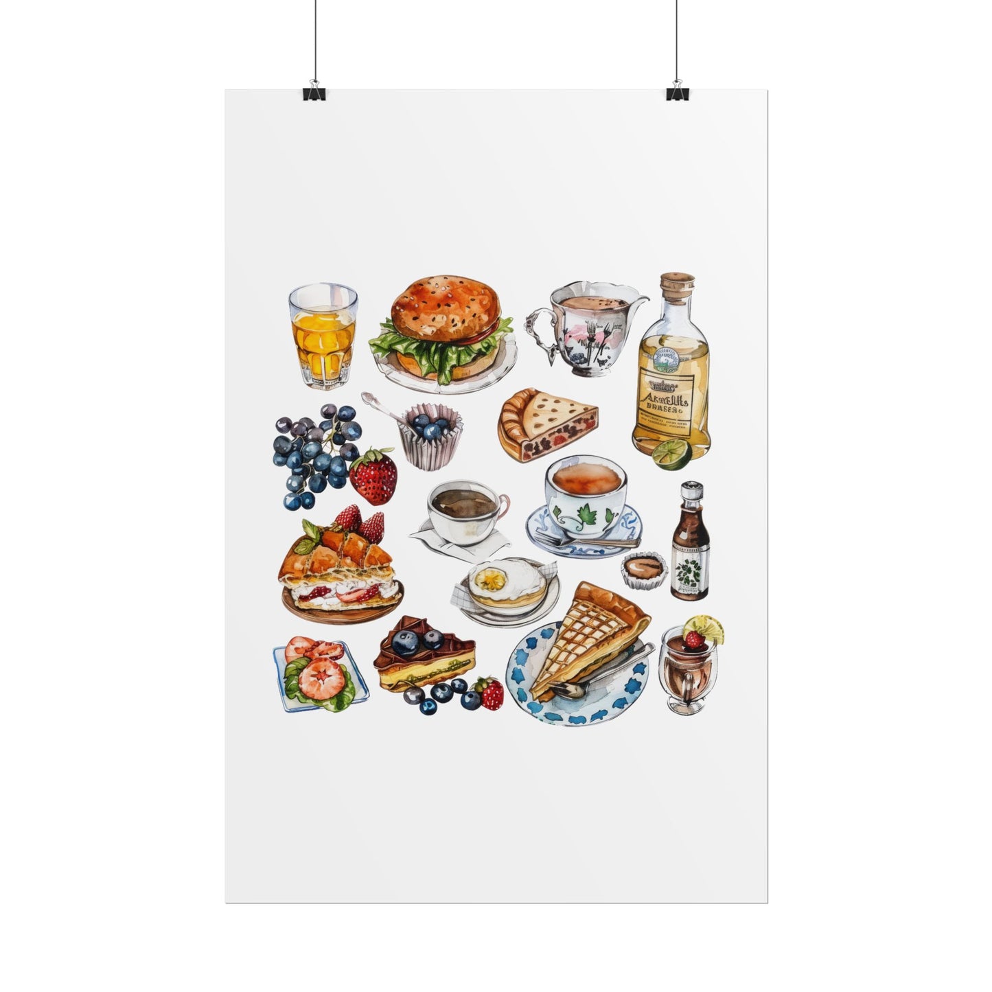 Foodie Wall Art Print, Kitchen Decor, Gourmet Food Poster, Culinary Art for Food Lovers, Cafe Aesthetic Home Decor