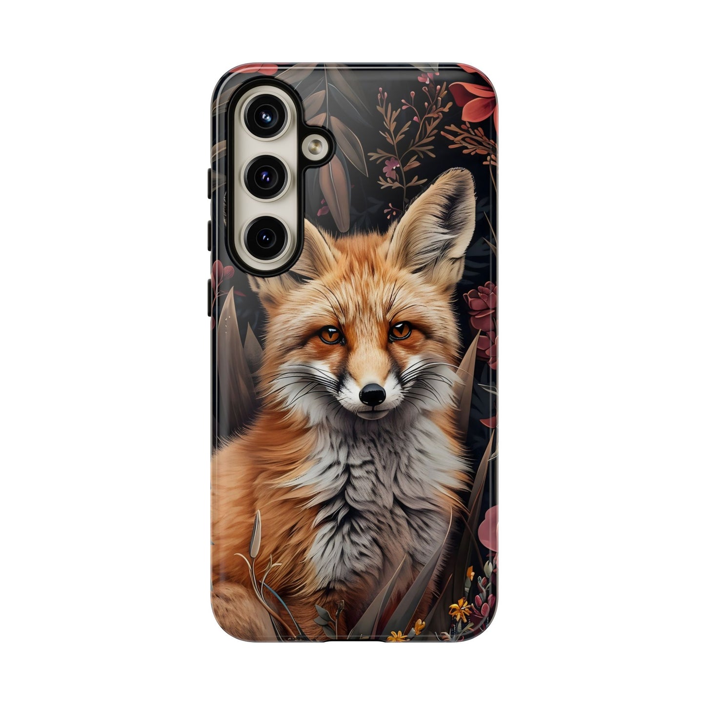 Fox Floral Phone Case, Tough Cases for Animal Lovers, Nature Themed Gift, Cute Phone Cover, Wild Fox Protector