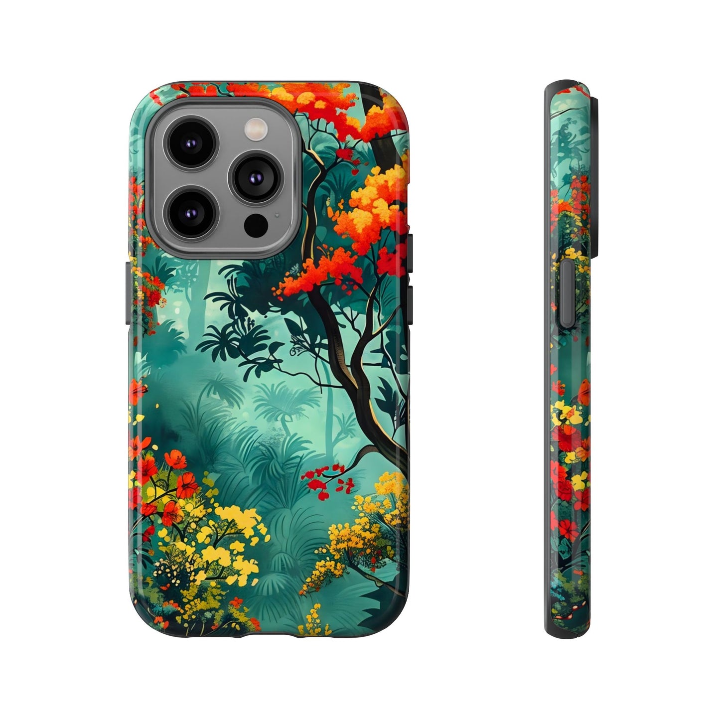 Tough Cases - Vibrant Forest Phone Case, Nature Lover Gift, Outdoor Adventure Accessory, Eco-Friendly Tech Cover, Floral Protection Skin