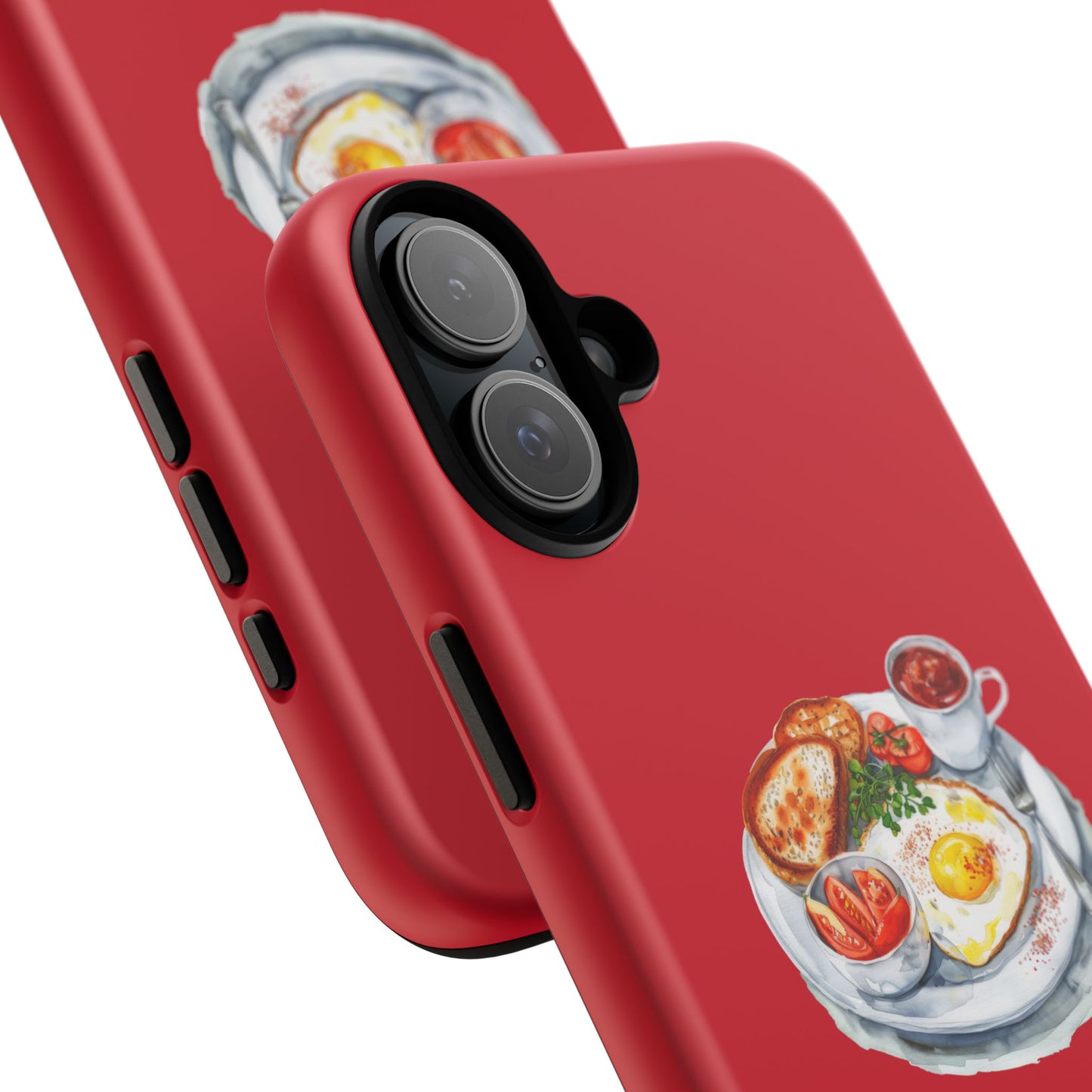 Breakfast-Inspired Phone Case, Tough Phone Covers, Foodie Gifts, Unique Accessories, Cute Kitchen Decor, Red Phone Case