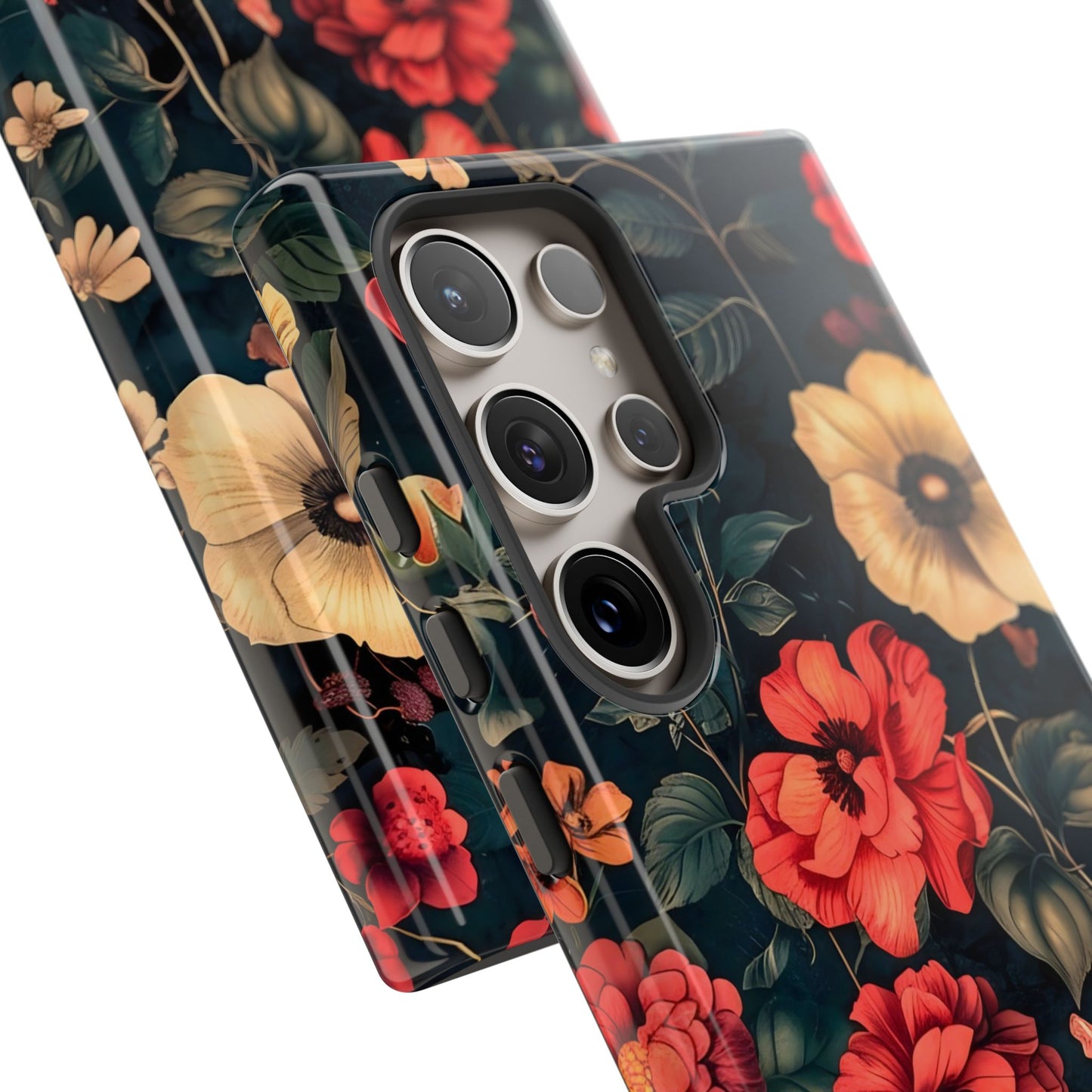 Floral Phone Case, Tough Cases, Flower Motif, Protective Cover, Gift for Her, Floral Design, Spring Accessory