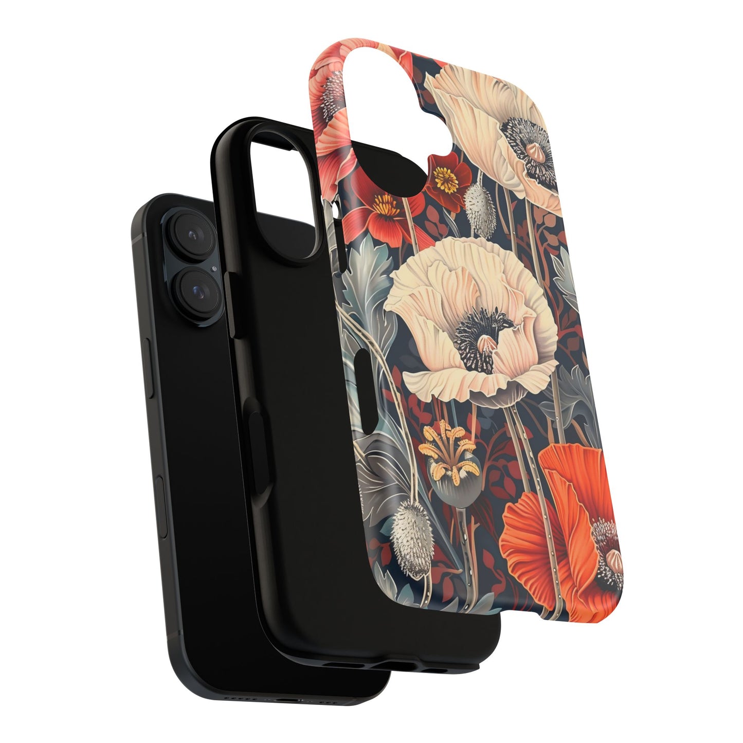 Floral iPhone Case, Tough Phone Cover, Artistic Protection, Flower Design, Unique Gift for Her, Phone Accessory, Trendy Tech