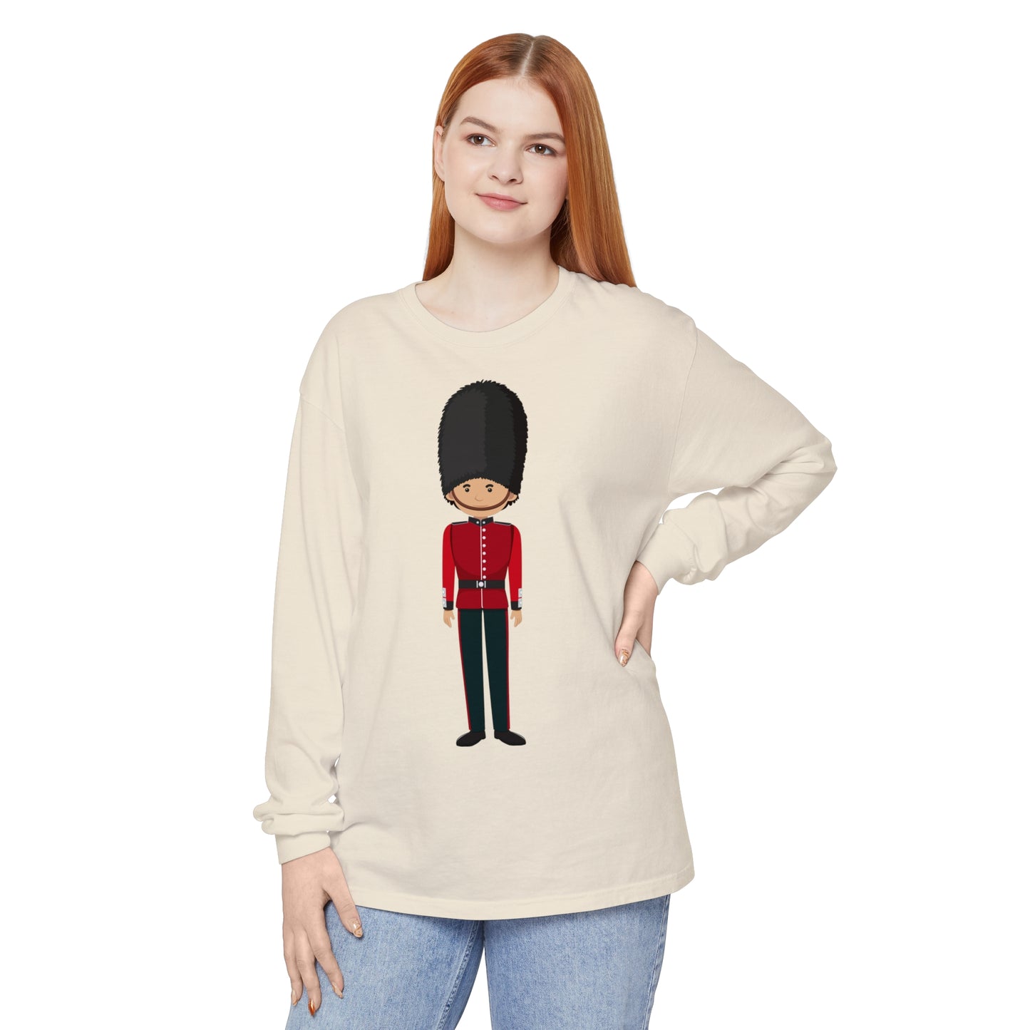 Unisex Garment-dyed Long Sleeve T-Shirt - Bodmin’s Brave - The Iconic Red Jacket