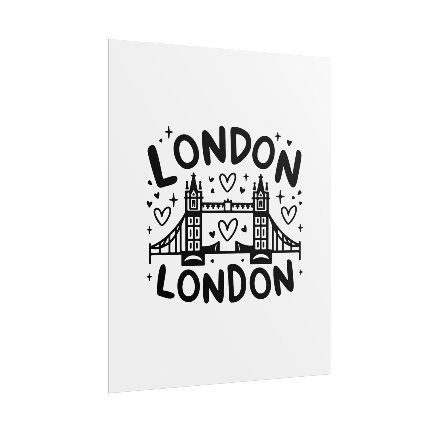 Charming London Rolled Poster for Home Decor, Wall Art, Travel Gift, Office Wall Decor, London Themed Decoration