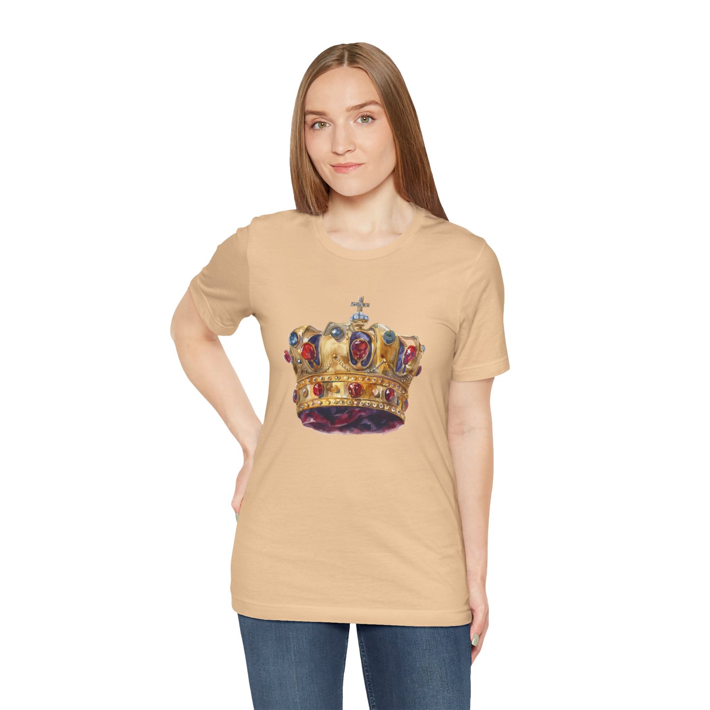 Unisex Jersey Short Sleeve Tee - British Royal Crown Design