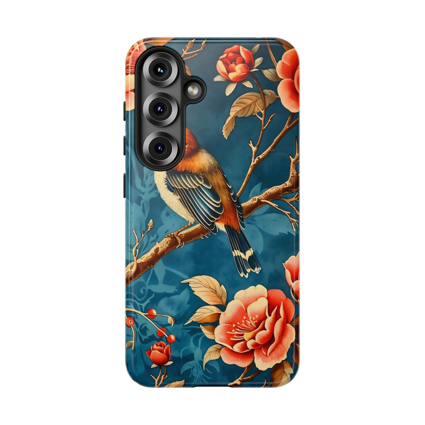 Bird & Floral Phone Case, Tough Cases for Nature Lovers, Gift for Her, Customizable Design, Vibrant Tech Accessories