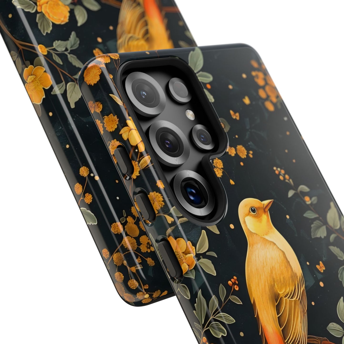 Floral Phone Case, Tough Cases with Bird Design, Nature Lover Gift, Stylish Protection, Birthday Present, Floral Phone Cover