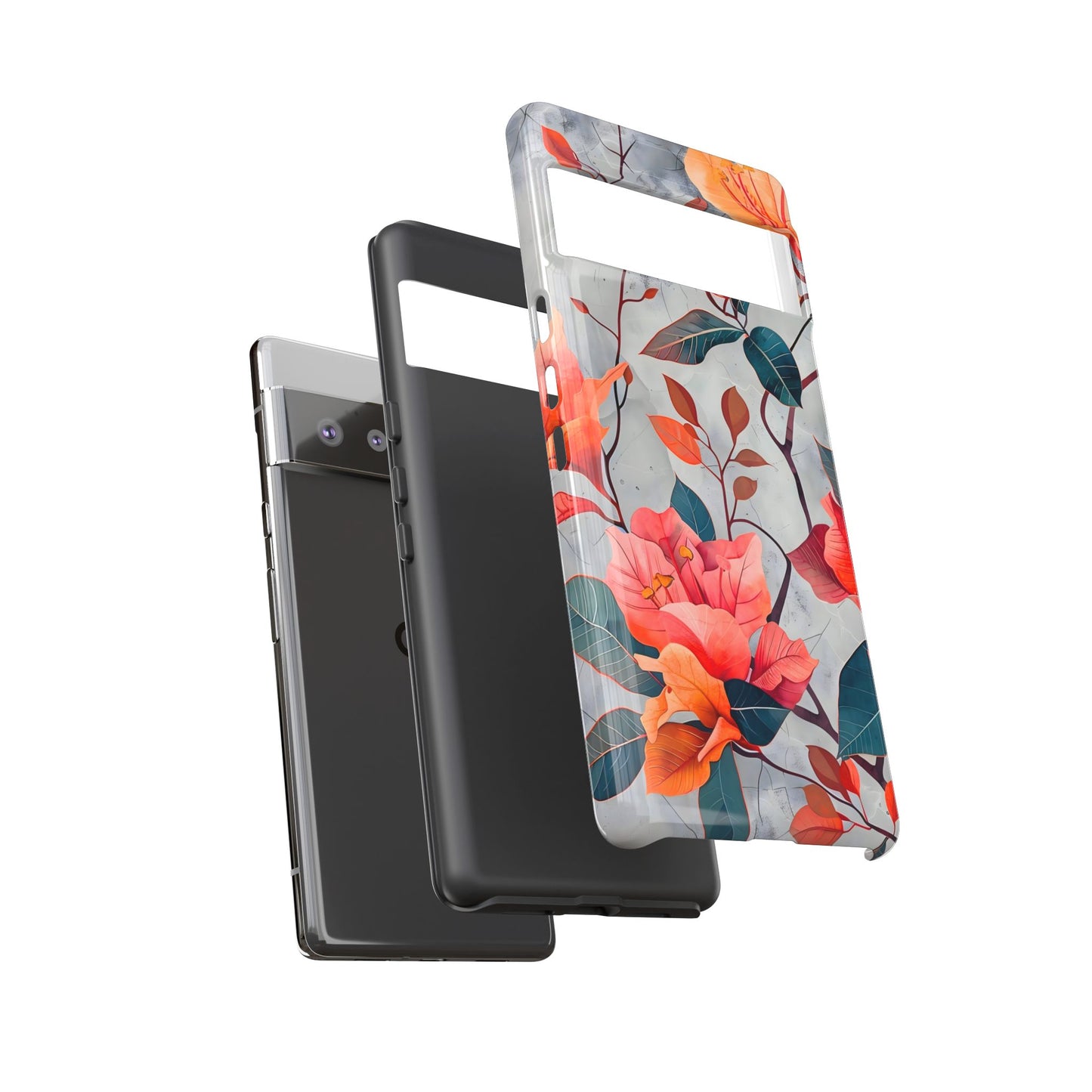 Floral Phone Case, Tough Cases, Flower Power, Gift for Her, Decorative Phone Cover, Trendy Accessories, Everyday Style