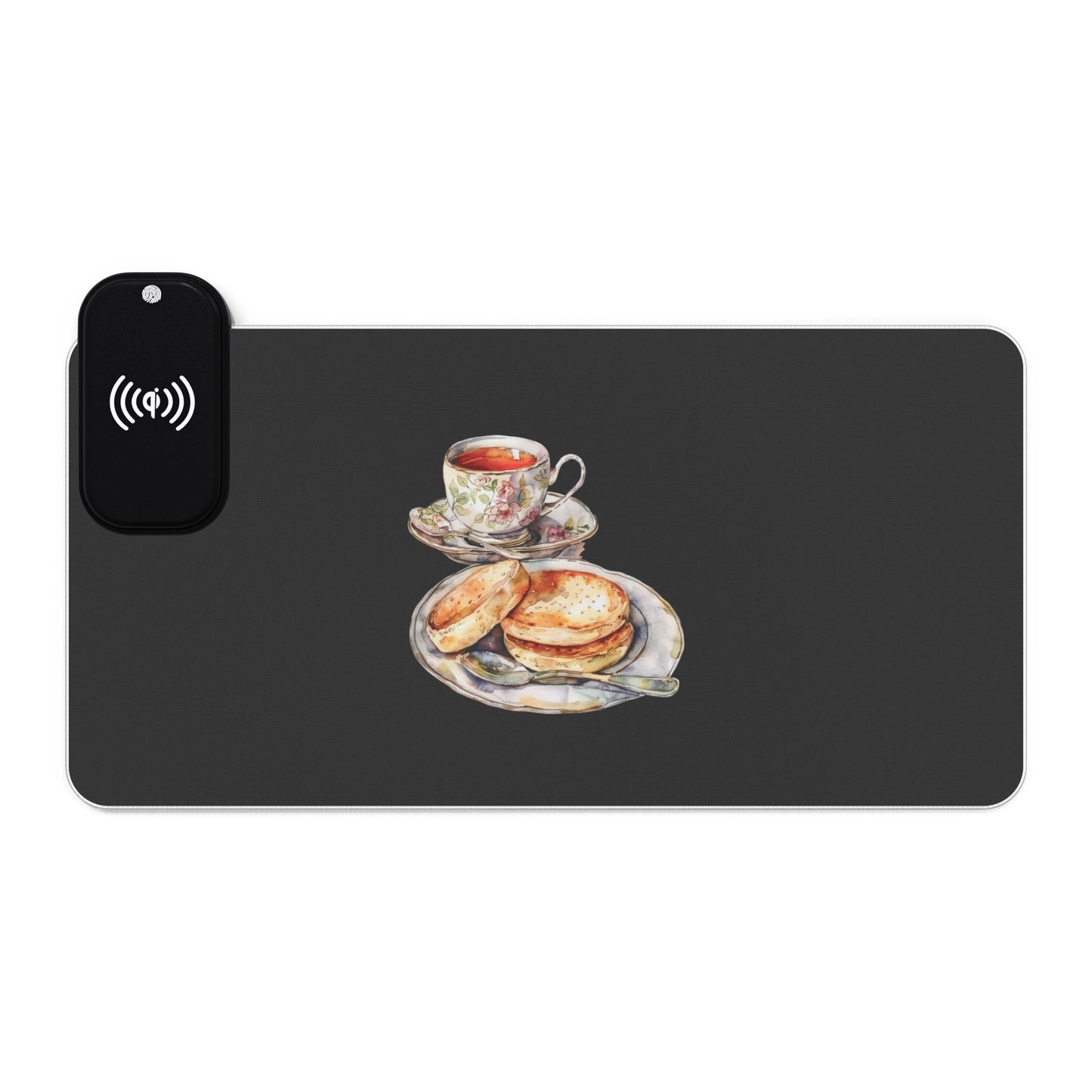 Afternoon Tea & Scones – English Delight - LED Wireless Charging Gaming Mouse Pad - Artful Design, Desk Accessory, Gamer Gift, Home Office Decor, Tech Essentials
