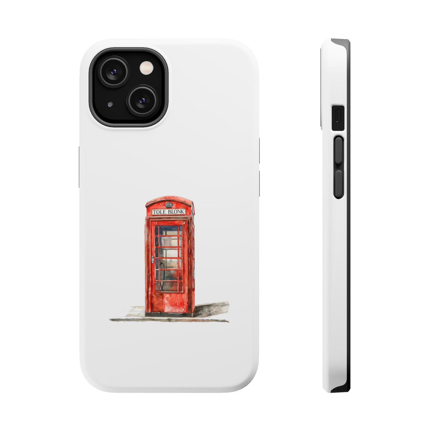 Red Telephone Booth Phone Case, Magnetic Tough Cases for Protection, Unique Gift for Phone Lovers, British Theme, Travel Accessory
