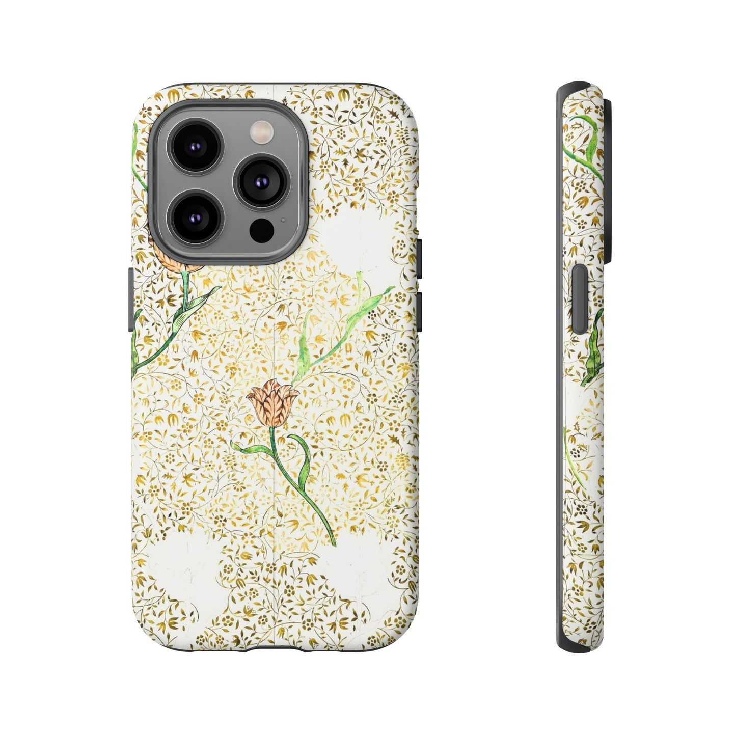 Elegant Floral Phone Case, Tough Cases for iPhone, Stylish Smartphone Cover, Protection with Floral Art, Unique Gift for Her