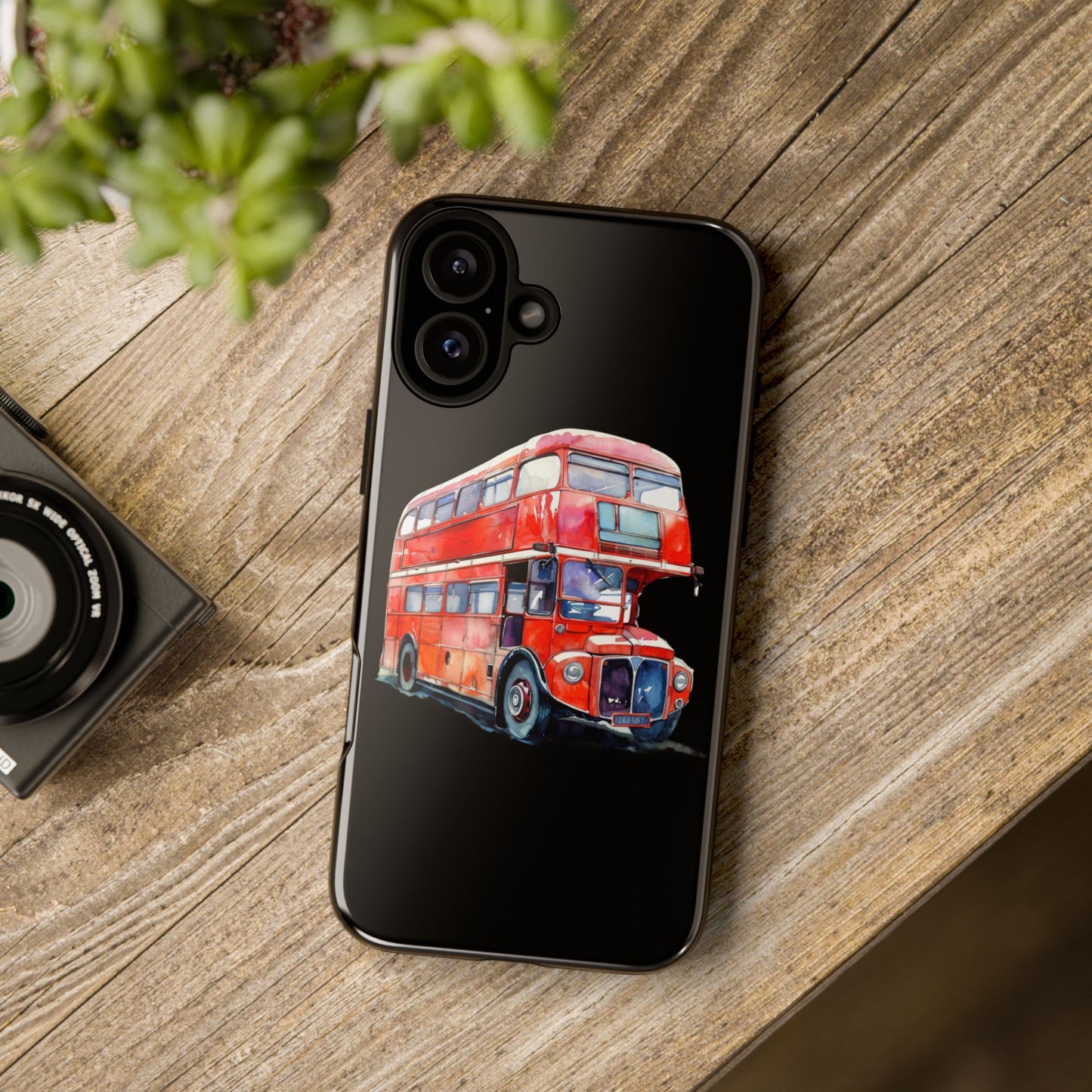 London Bus Phone Case, Tough iPhone Cover, Unique Gift for Travelers, Vintage Style Accessories, Holiday Present Idea