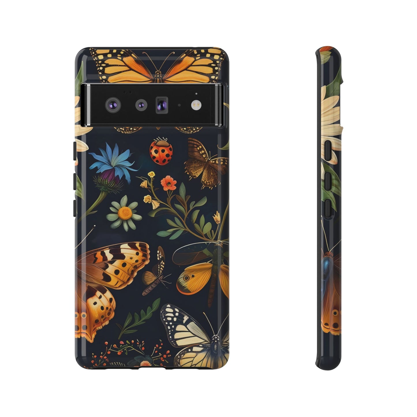 Nature-Inspired Phone Case | Floral Butterfly Design, Tough Phone Cover, Gift for Nature Lovers, Cute Butterfly Case, Home Decor