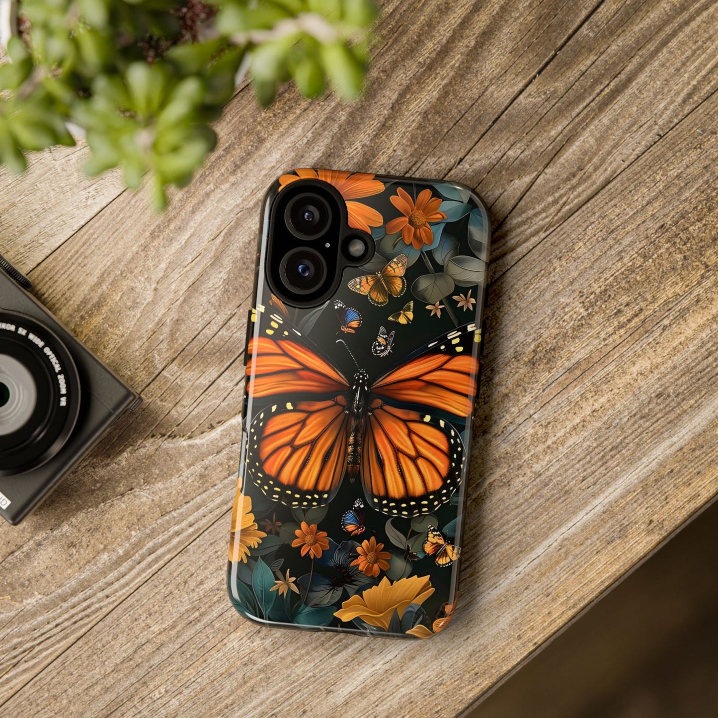 Monarch Butterfly Phone Case, Tough Cases, Nature Lover Gift, Floral Mobile Cover, Eco-Friendly Phone Accessory, Butterfly Design