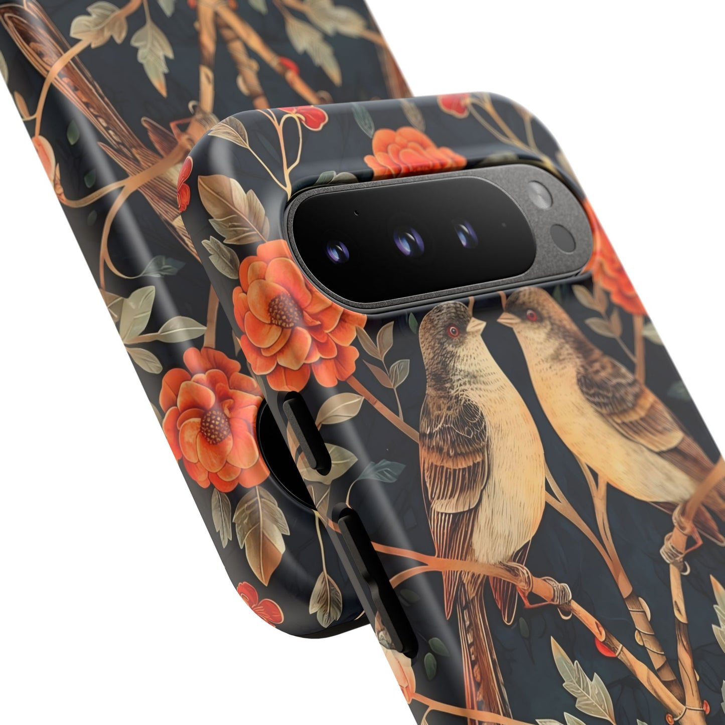 Floral Phone Case – Tough Cases with Bird Design, Unique Gift for Nature Lovers, Stylish Tech Accessory, Phone Cover, Artistic Case
