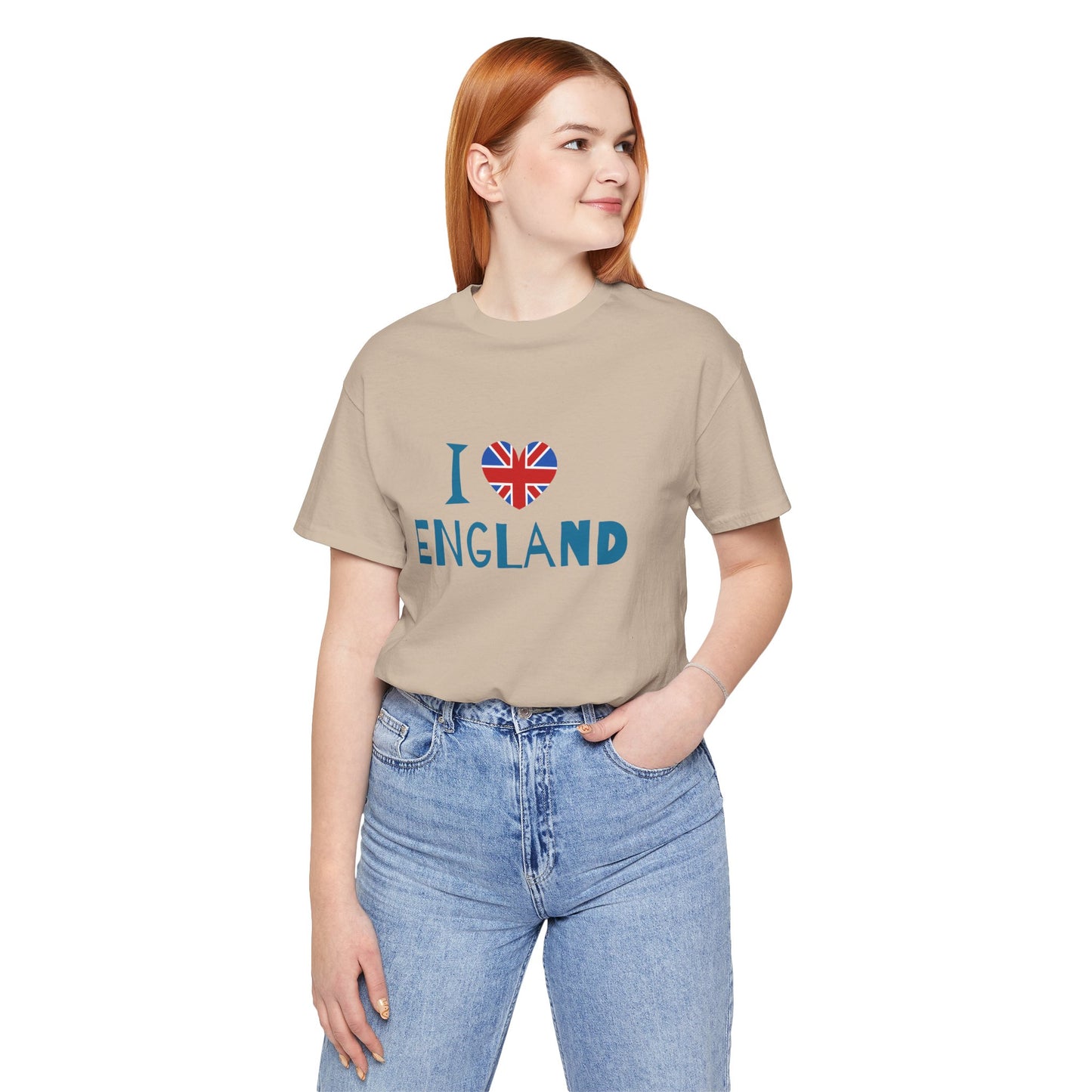 Unisex Jersey Short Sleeve Tee - I Love England - Union Jack Heart Design
