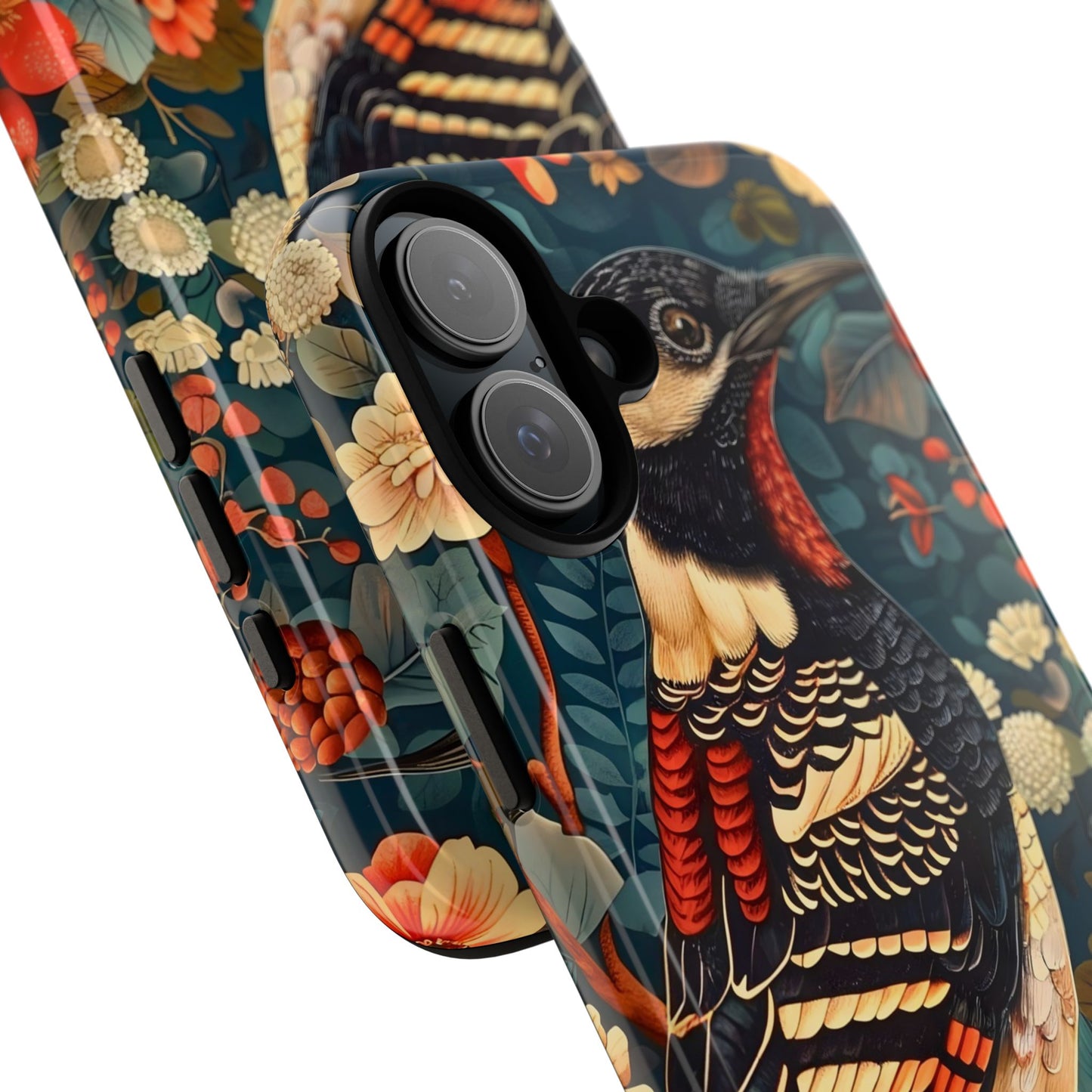 Nature-Inspired Phone Case with Floral Art, Tough Phone Cover, Protective Case, Gift for Nature Lovers, Unique Phone Accessory