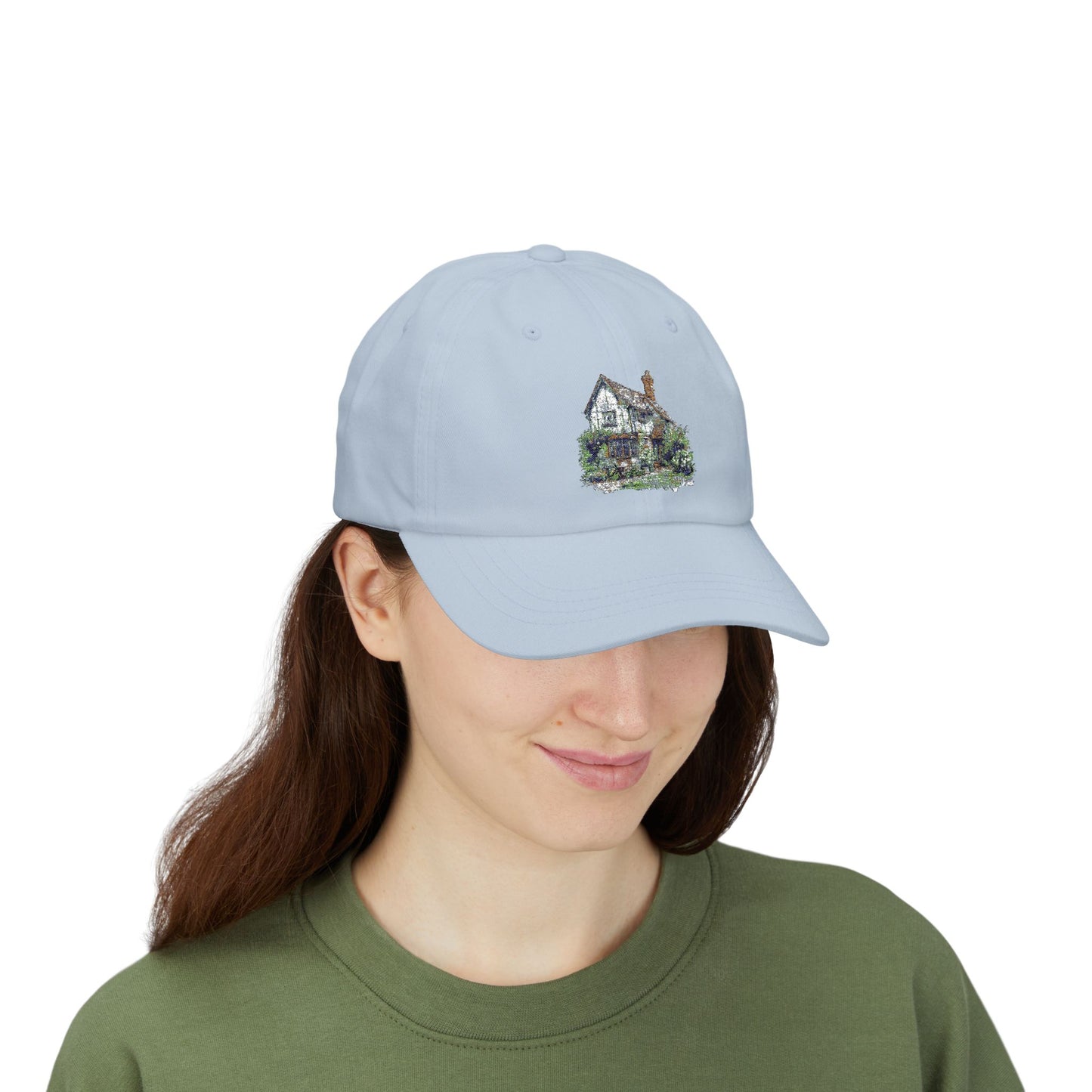 Classic Dad Cap with Charming House Design, Dad Hat Gift, Summer Accessory, Outdoor Cap, Casual Style