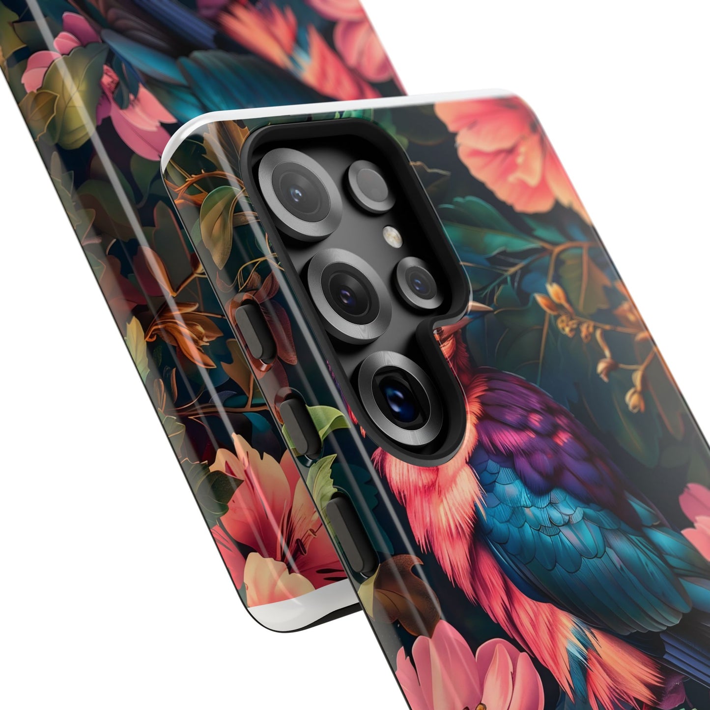 Tough Cases: Vibrant Tropical Bird Phone Case, Floral Smartphone Cover, Nature Lover Gift, Boho Phone Accessory, Cute Bird Case