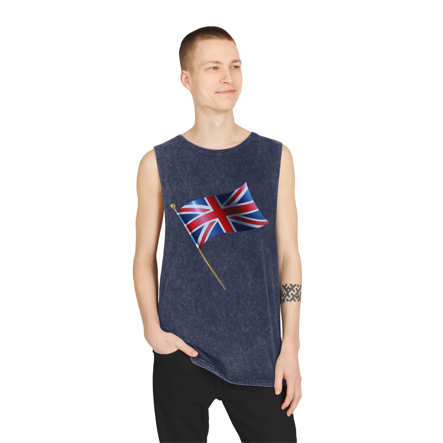 Unisex Stonewash Tank Top - Classic UK Flag Design - Union Jack