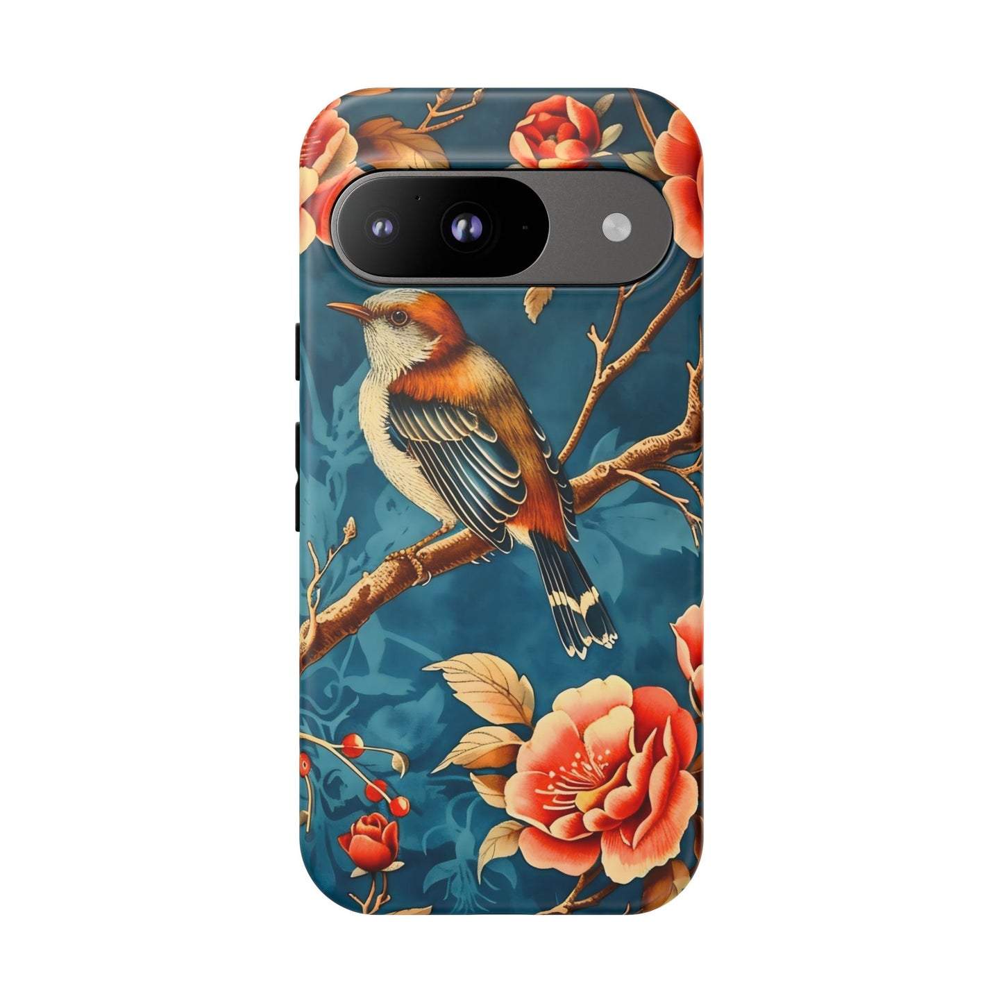 Bird & Floral Phone Case, Tough Cases for Nature Lovers, Gift for Her, Customizable Design, Vibrant Tech Accessories