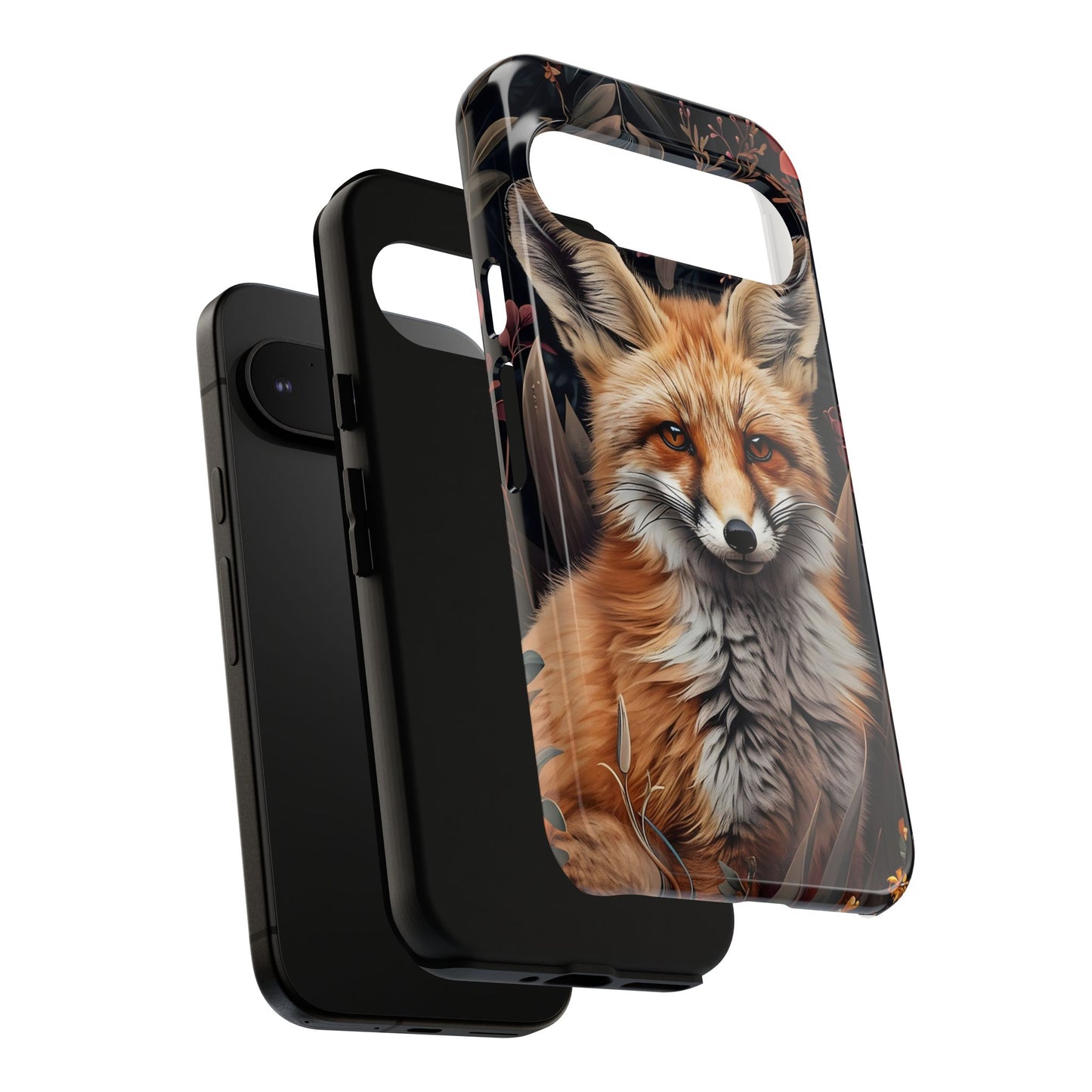 Fox Floral Phone Case, Tough Cases for Animal Lovers, Nature Themed Gift, Cute Phone Cover, Wild Fox Protector