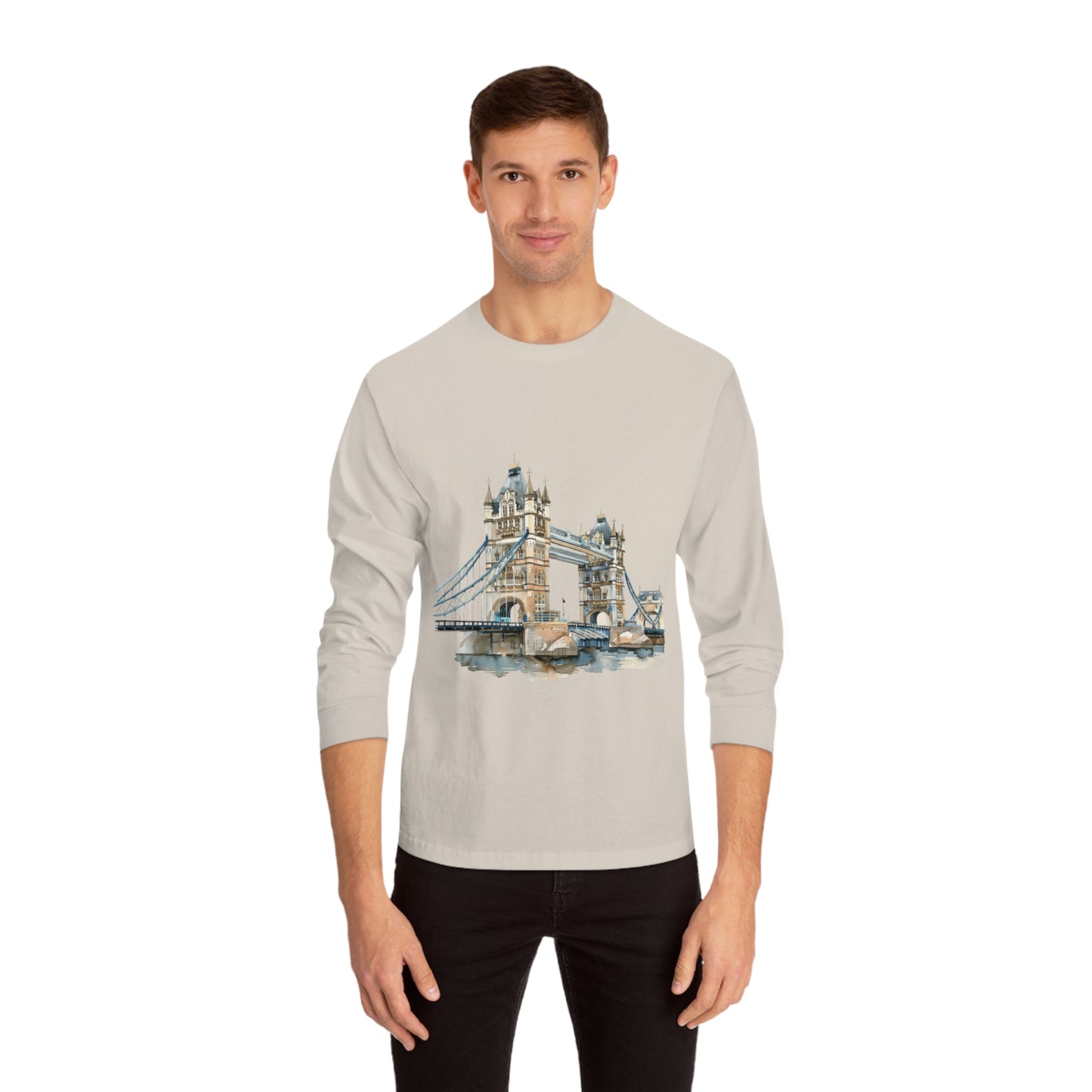 Unisex Classic Long Sleeve T-Shirt - London Bridge - Iconic Landmark and Historical Beauty