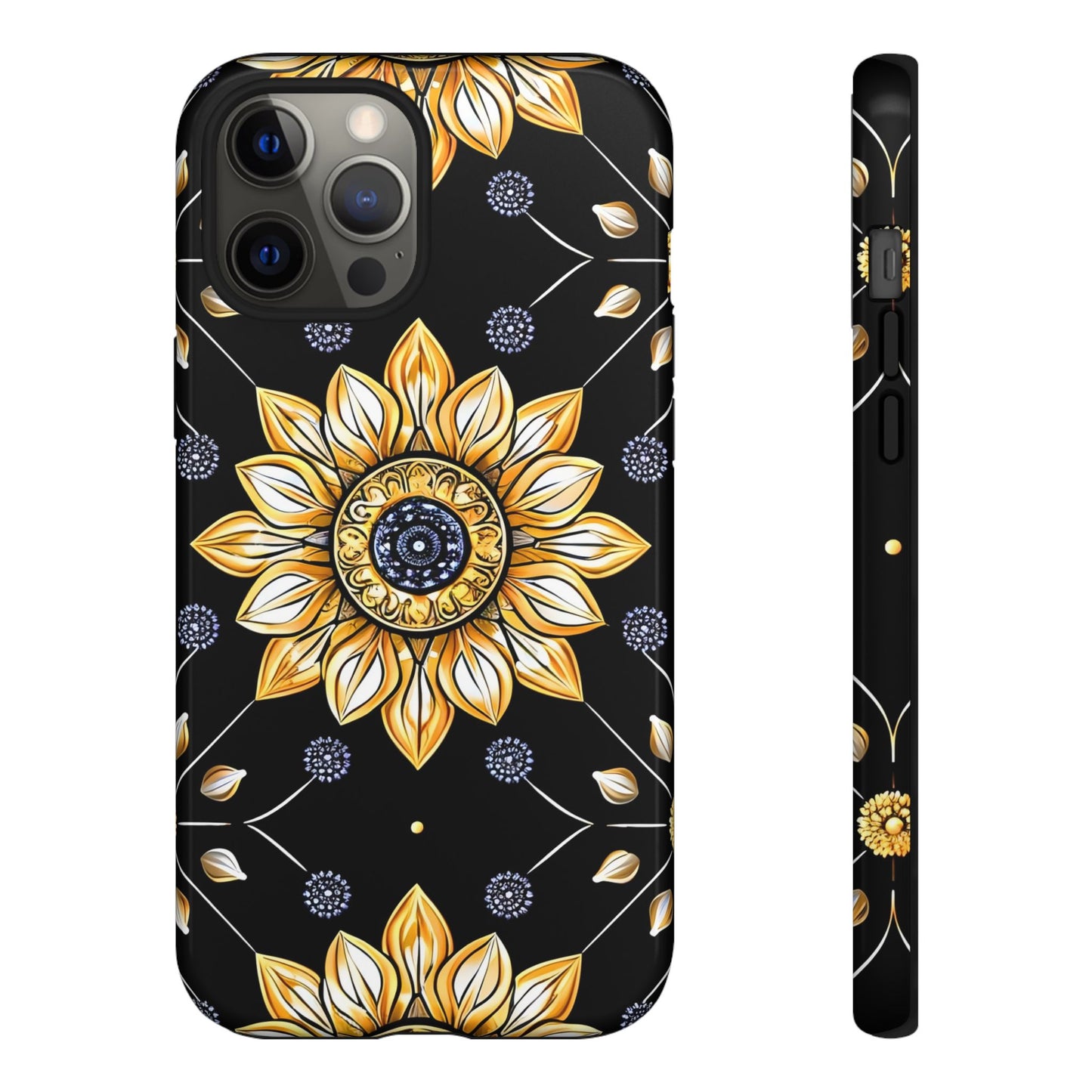 Floral Phone Case with Mandala Design, Tough Cases for iPhone & Samsung, Boho Style, Gift for Her, Unique Accessories