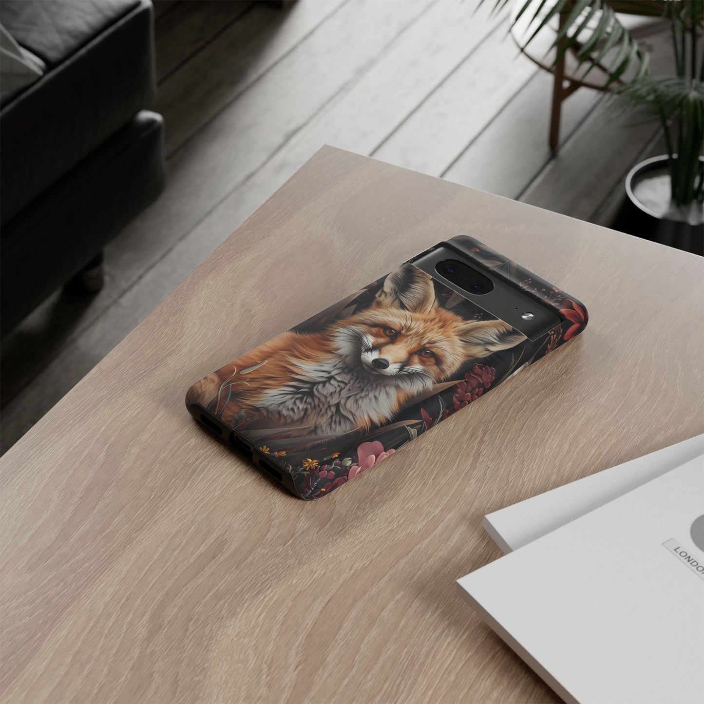 Fox Floral Phone Case, Tough Cases for Animal Lovers, Nature Themed Gift, Cute Phone Cover, Wild Fox Protector