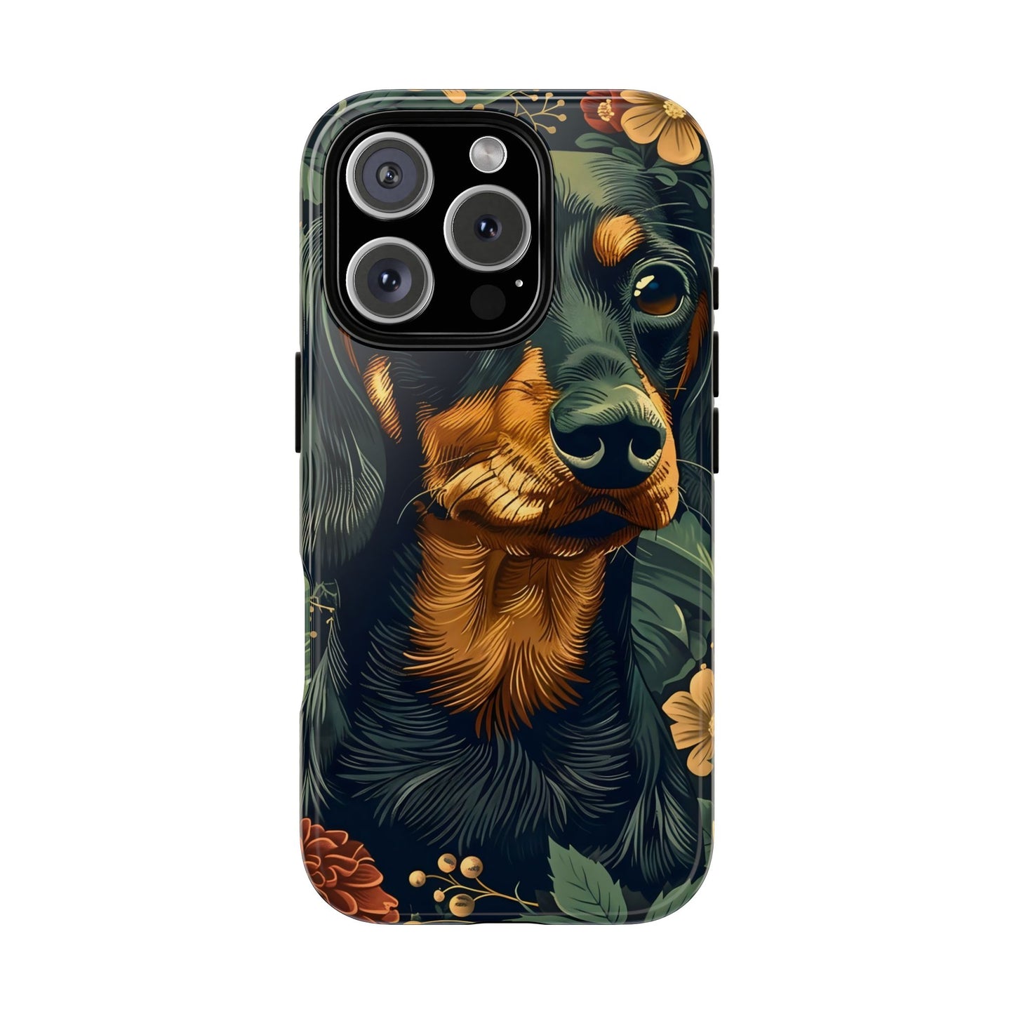 Dachshund Phone Case, Floral Pet Phone Cover, Dog Lover Gift, Tough Phone Case, Custom Dachshund Design, Unique Dog Owner Accessory
