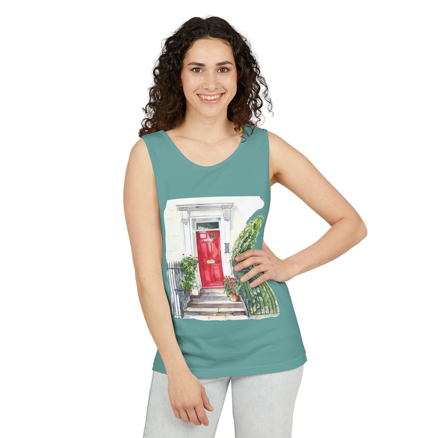 Unisex Garment-Dyed Tank Top - Street London Aesthetics - Urban Charm and Classic City Vibes