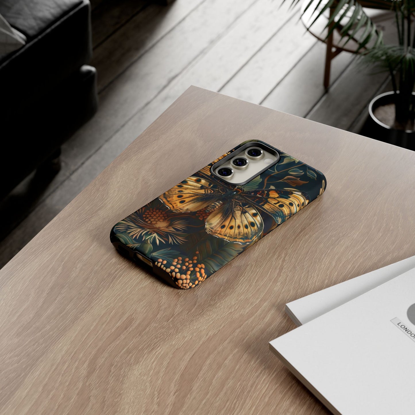 Butterfly Floral Phone Case, Tough Cases, Protective Cover, Unique Gift, Nature Lover, Art Print, Spring Decor