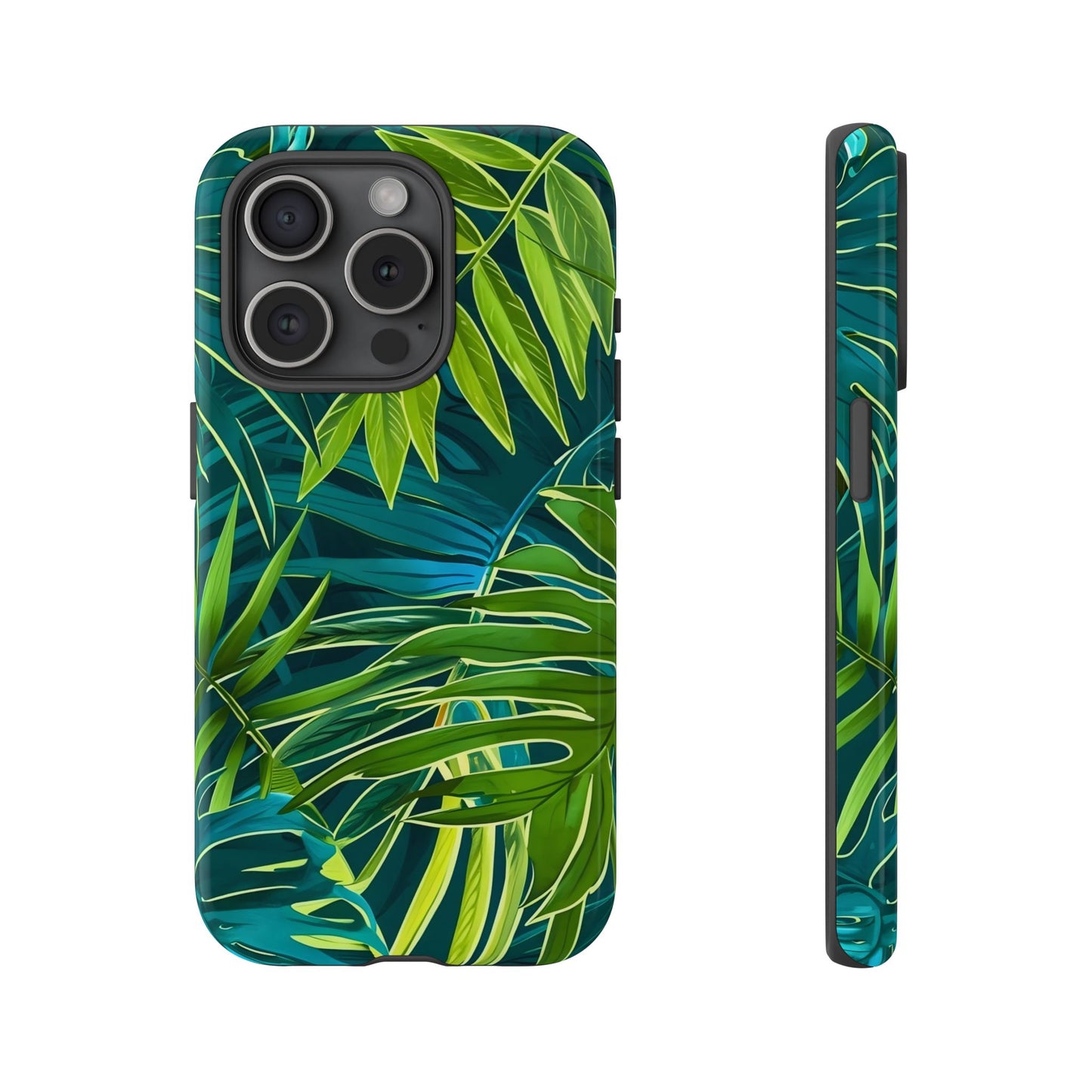Tropical Phone Case - Durable Green Leaf Design, Eco-Friendly Gift, Trendy Accessory, Nature Lover's Case, Summer Vibes