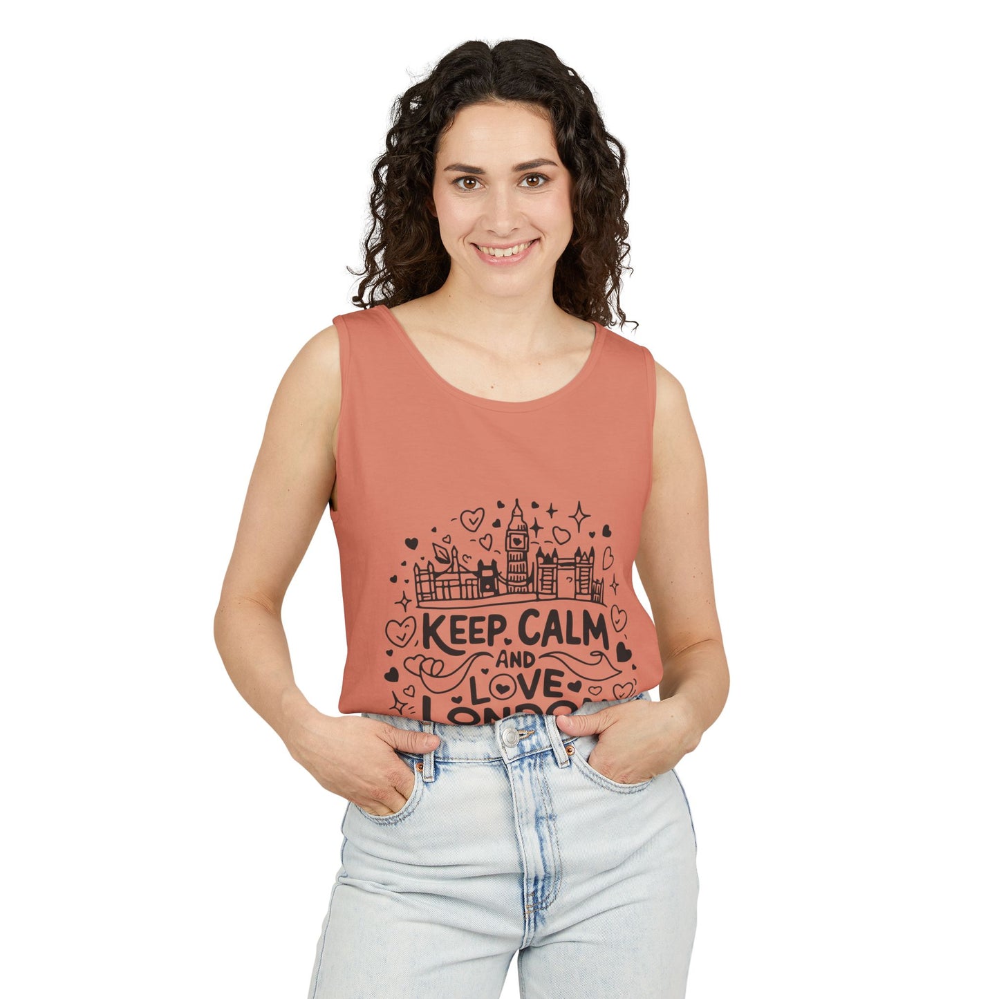 Unisex Garment-Dyed Tank Top - Keep Calm And Love London Adventures