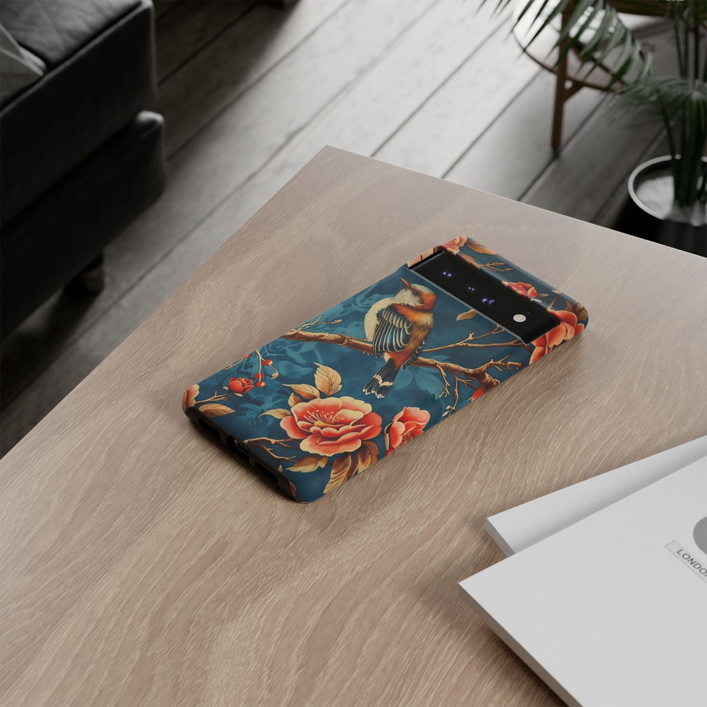 Bird & Floral Phone Case, Tough Cases for Nature Lovers, Gift for Her, Customizable Design, Vibrant Tech Accessories