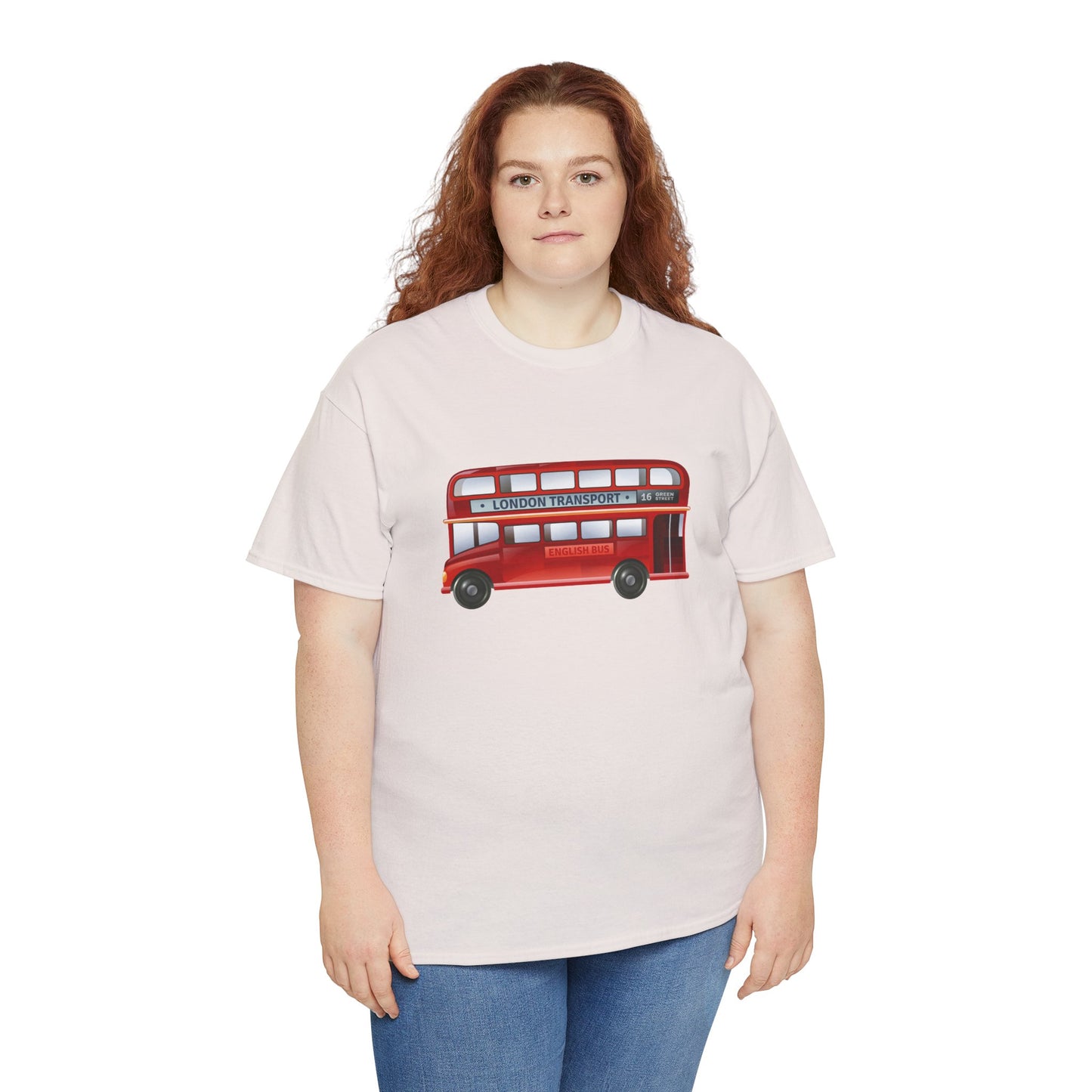 Unisex Heavy Cotton Tee - London Iconic Transport English Bus