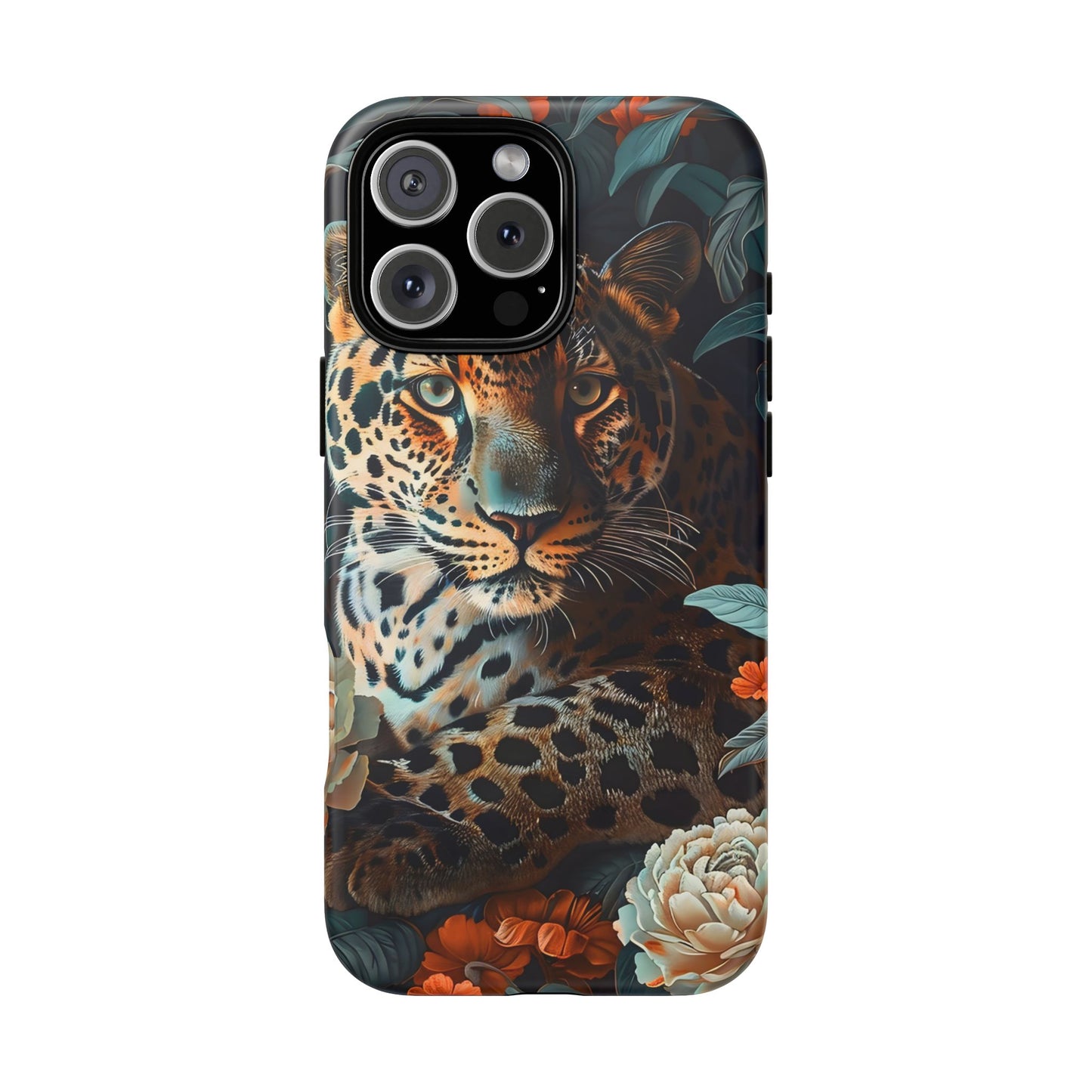 Wildlife Phone Case with Leopard Design | Tough Cases, Animal Prints, Floral Phone Cover, Gift for Nature Lovers, Unique Phone Accessories