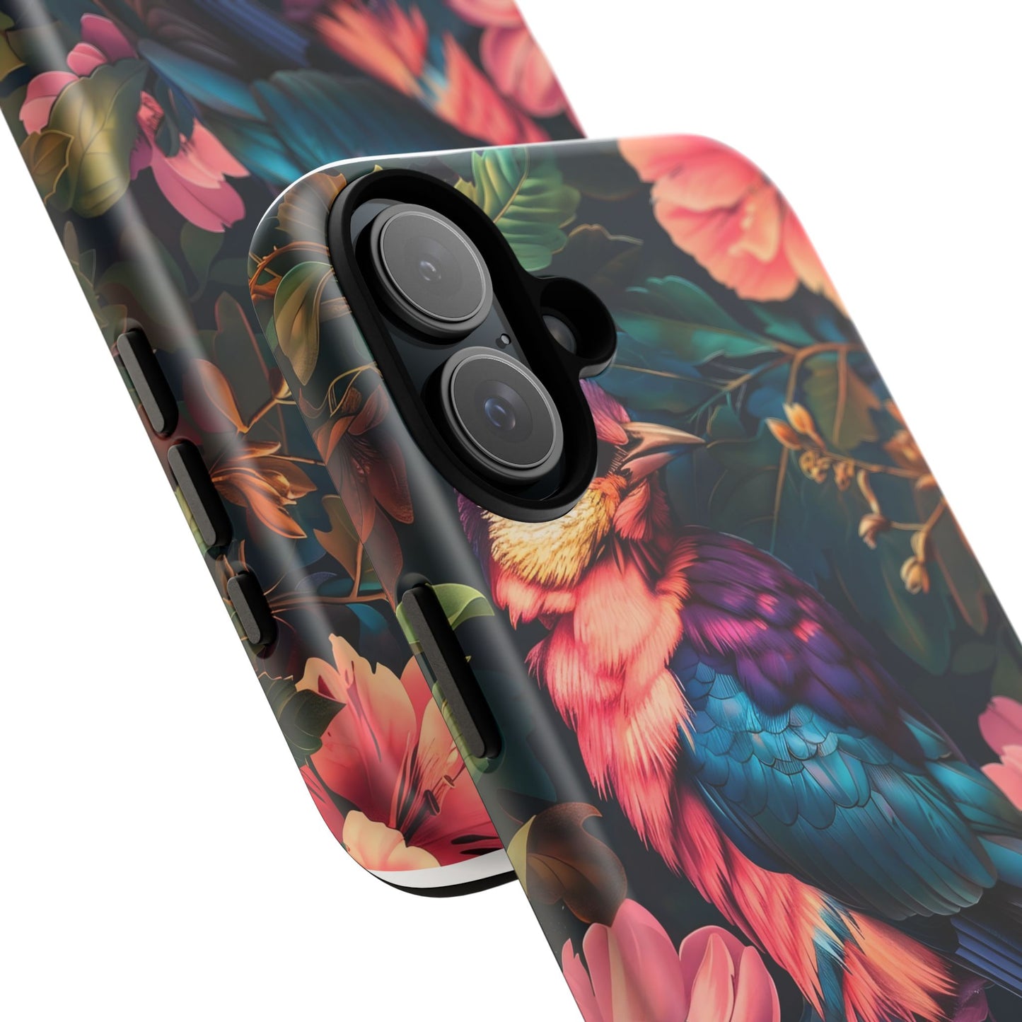 Tough Cases: Vibrant Tropical Bird Phone Case, Floral Smartphone Cover, Nature Lover Gift, Boho Phone Accessory, Cute Bird Case