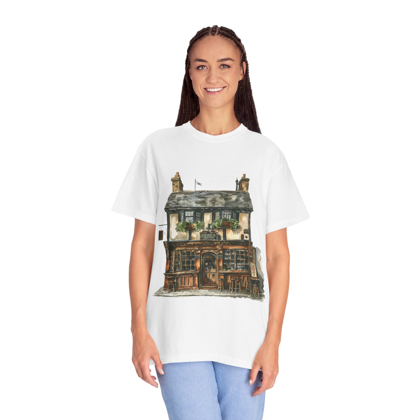 Unisex Garment-Dyed T-shirt - From Thatched Roofs to Stone Walls - British Village Houses