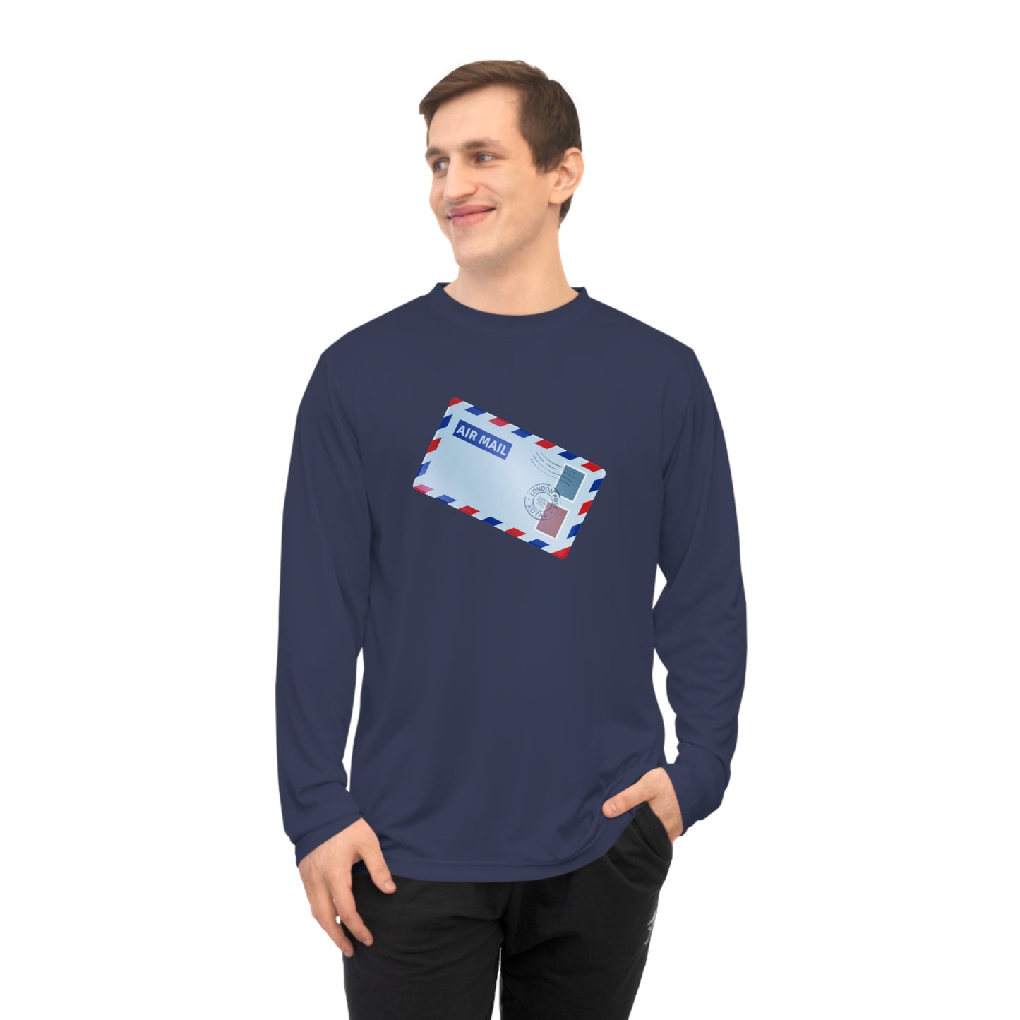 Unisex Performance Long Sleeve Shirt - Vintage British Air Mail - Classic Postal