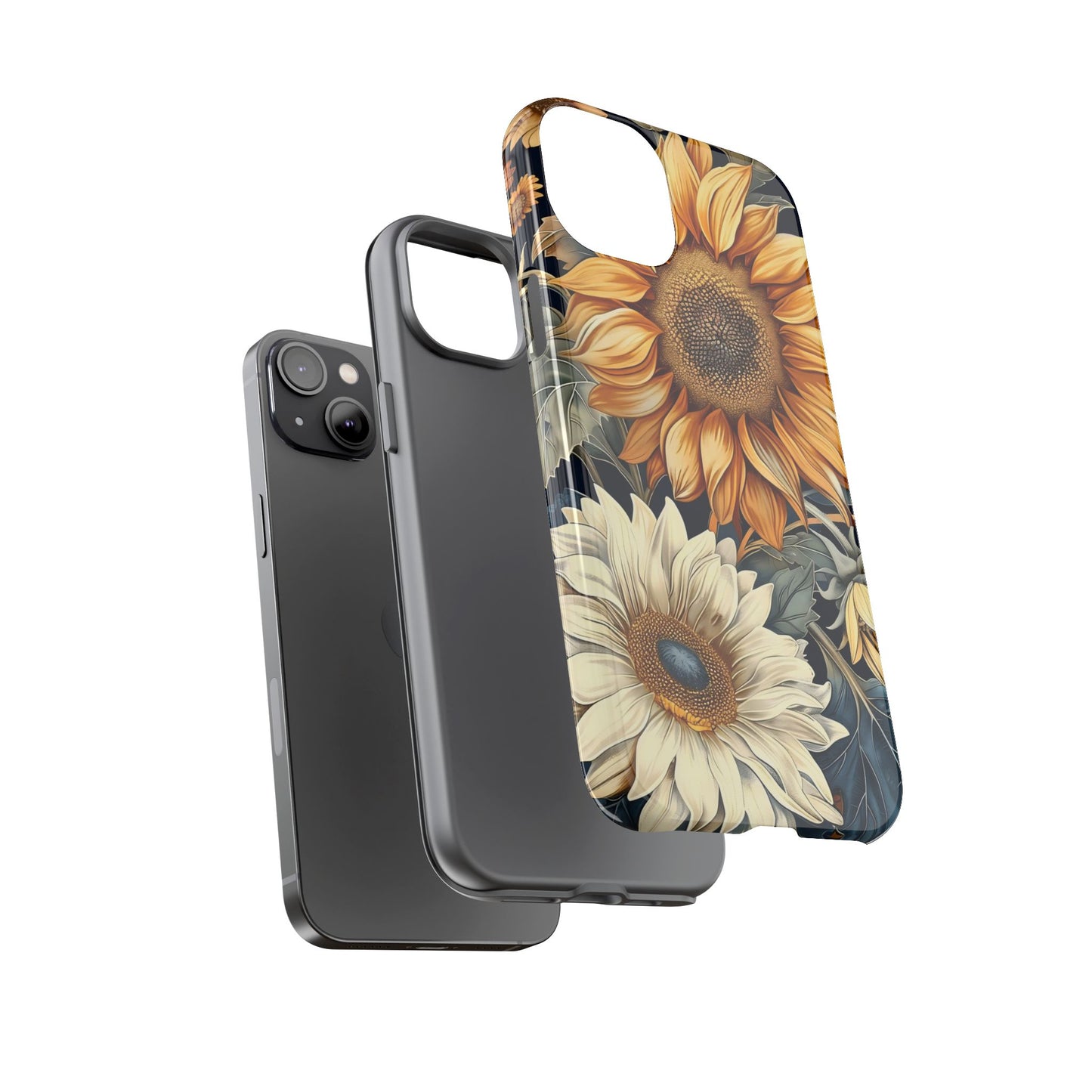 Sunflower Phone Case, Floral Tough Phone Cover, Gift for Nature Lovers, Phone Accessories, Sunflower Gifts